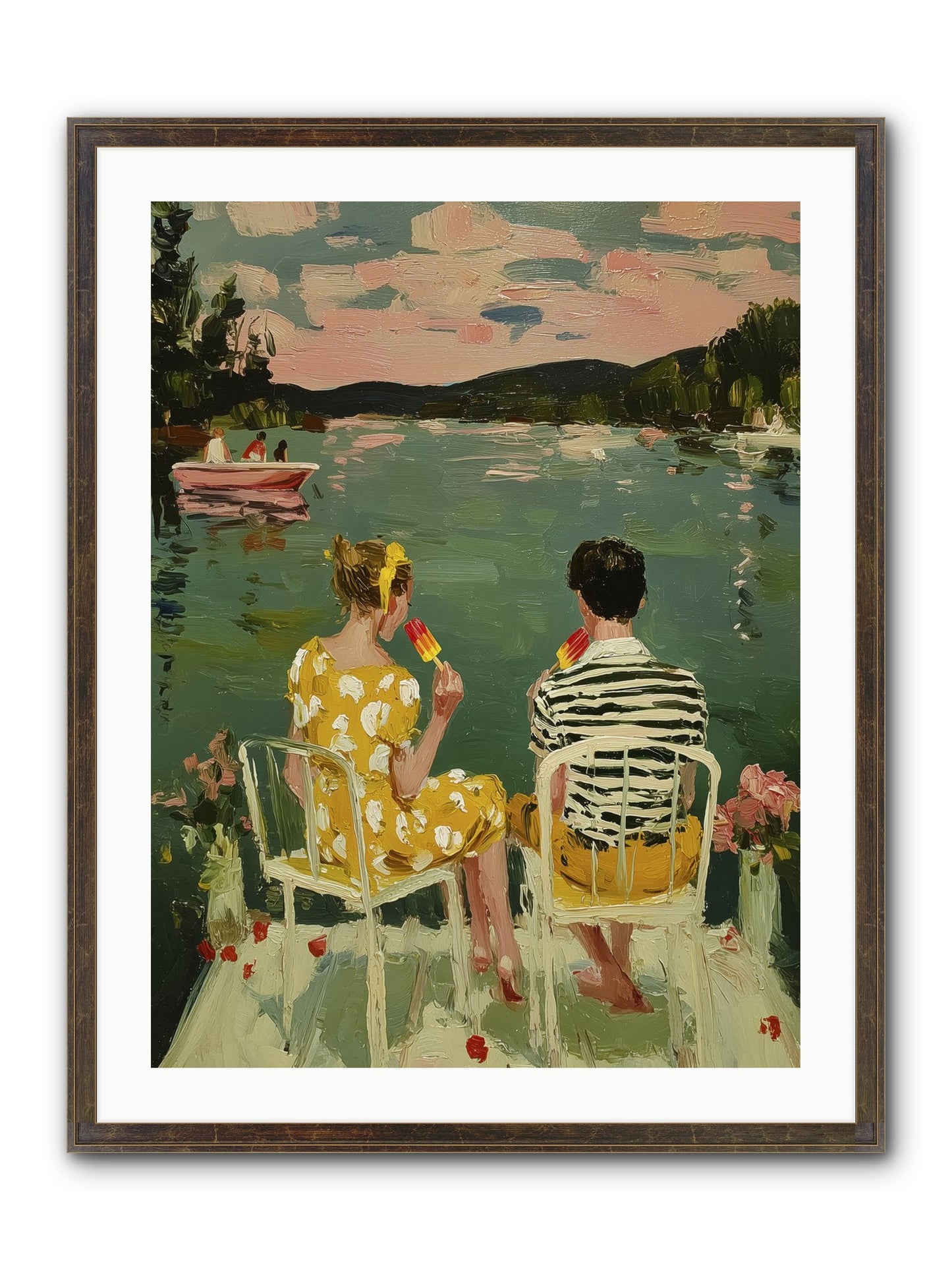 Quiet Waters Framed Print - Slimwoods Black/Gold 24x32