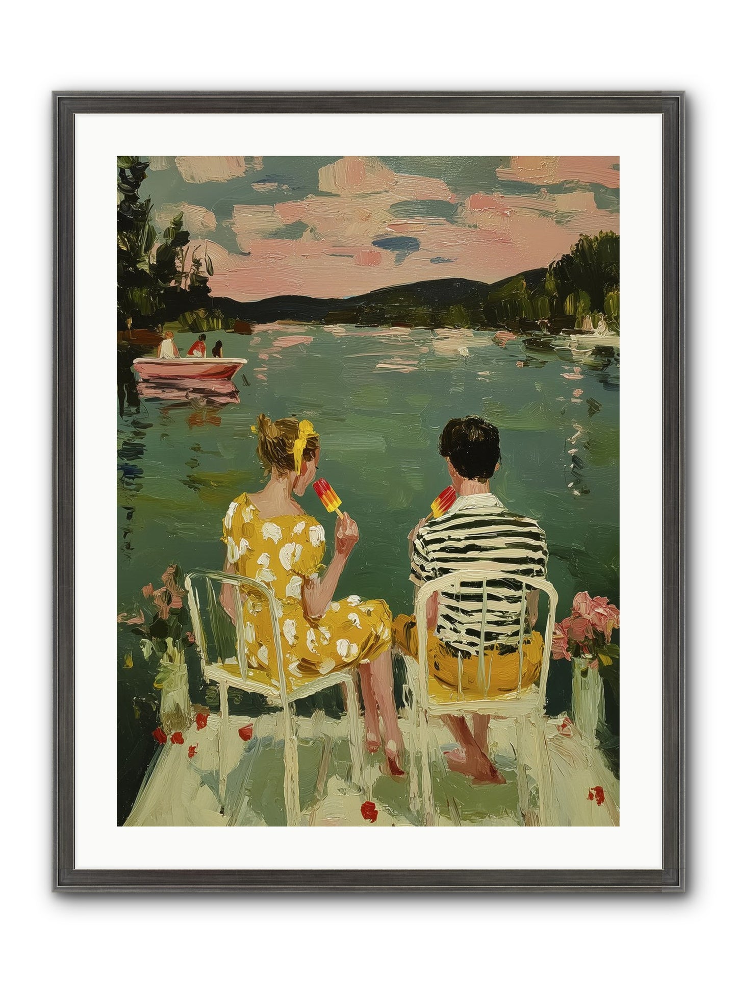 Quiet Waters Framed Print - Slimwoods Black/Silver 24x32