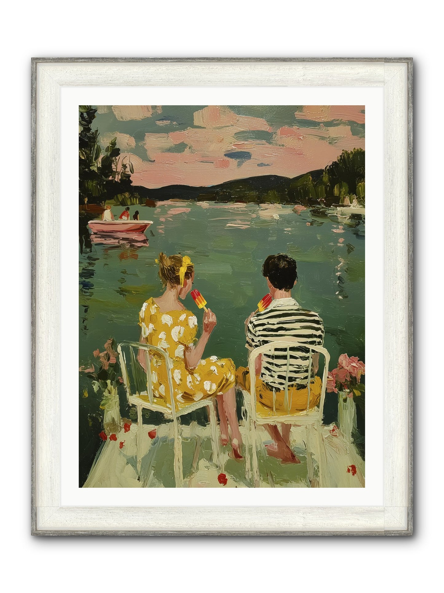 Quiet Waters Framed Print - Driftwood White 30x40