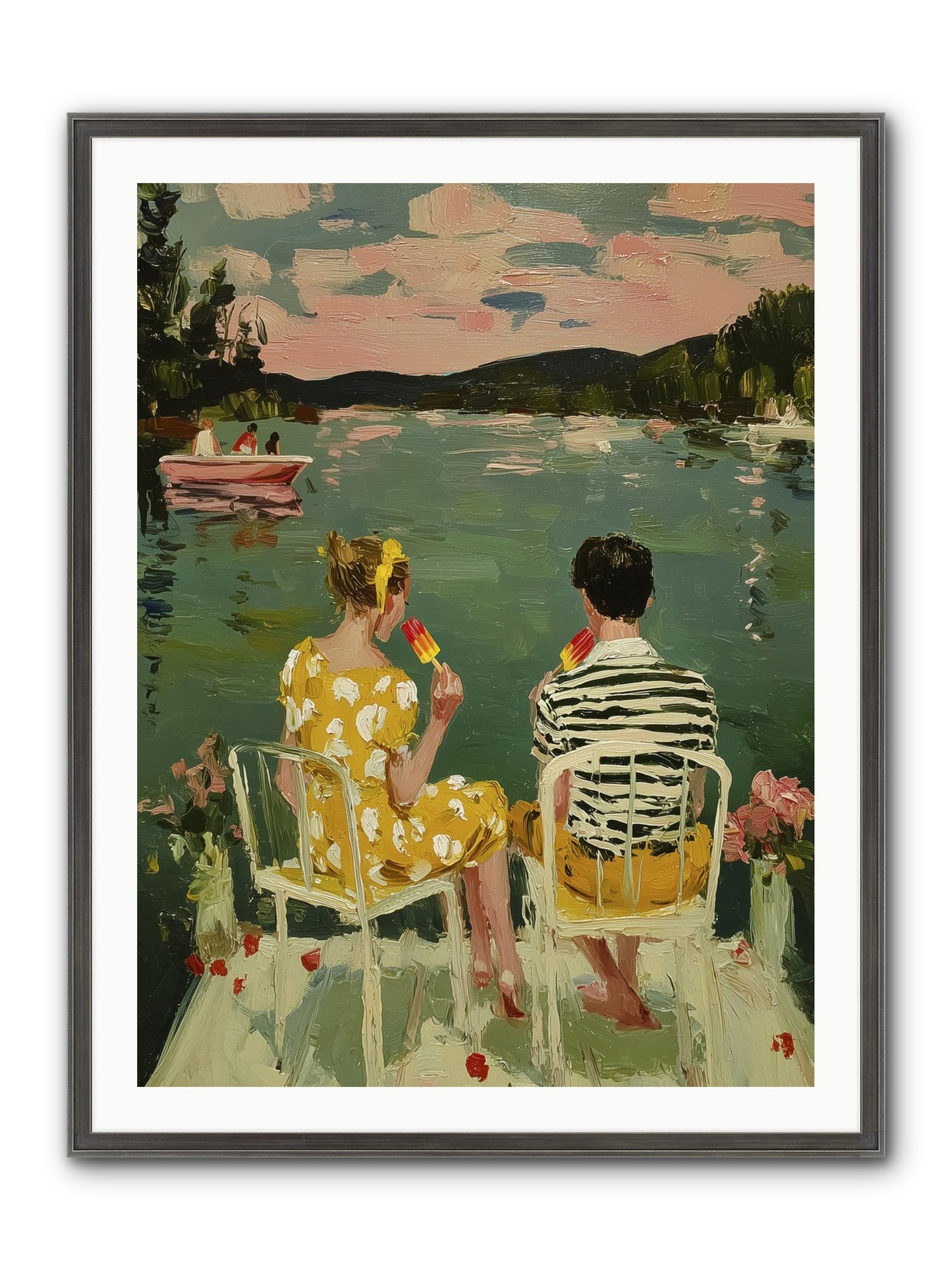 Quiet Waters Framed Print - Slimwoods Black/Silver 30x40