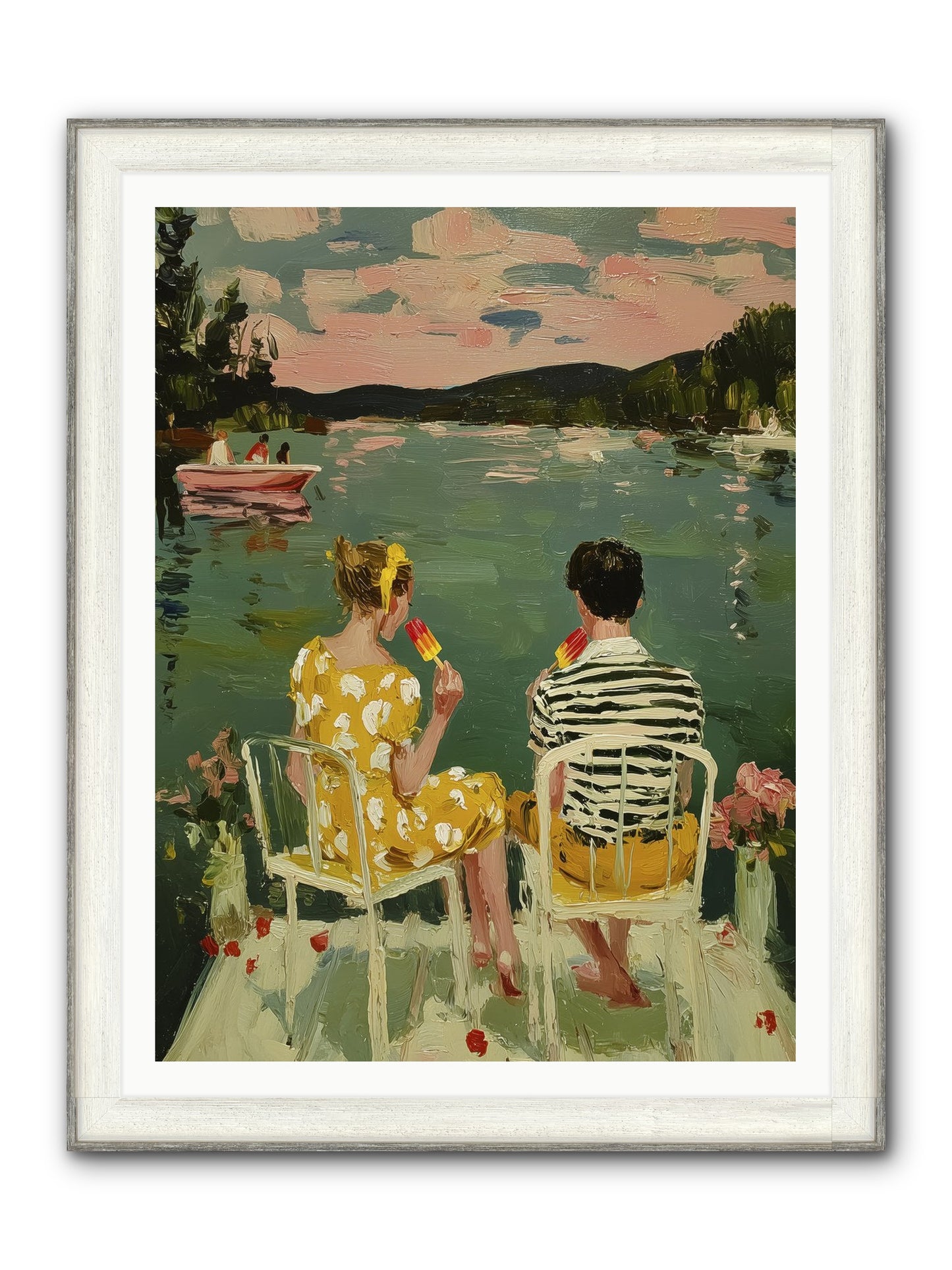 Quiet Waters Framed Print - Driftwood White 36x48
