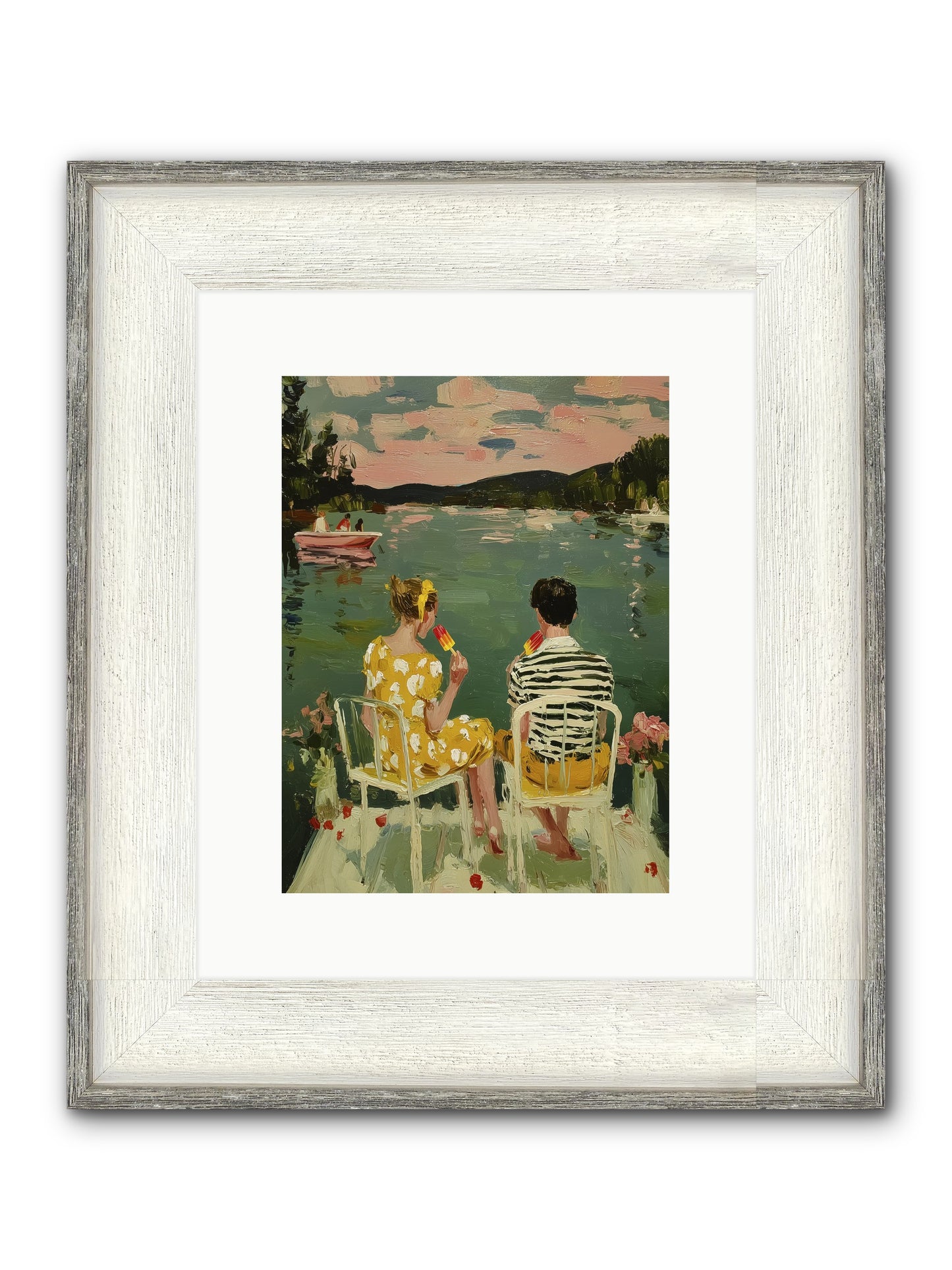 Quiet Waters Framed Print - Driftwood White 9x12