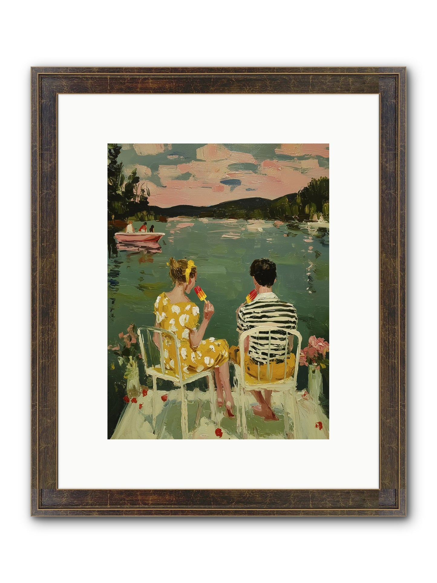Quiet Waters Framed Print - Slimwoods Black/Gold 9x12