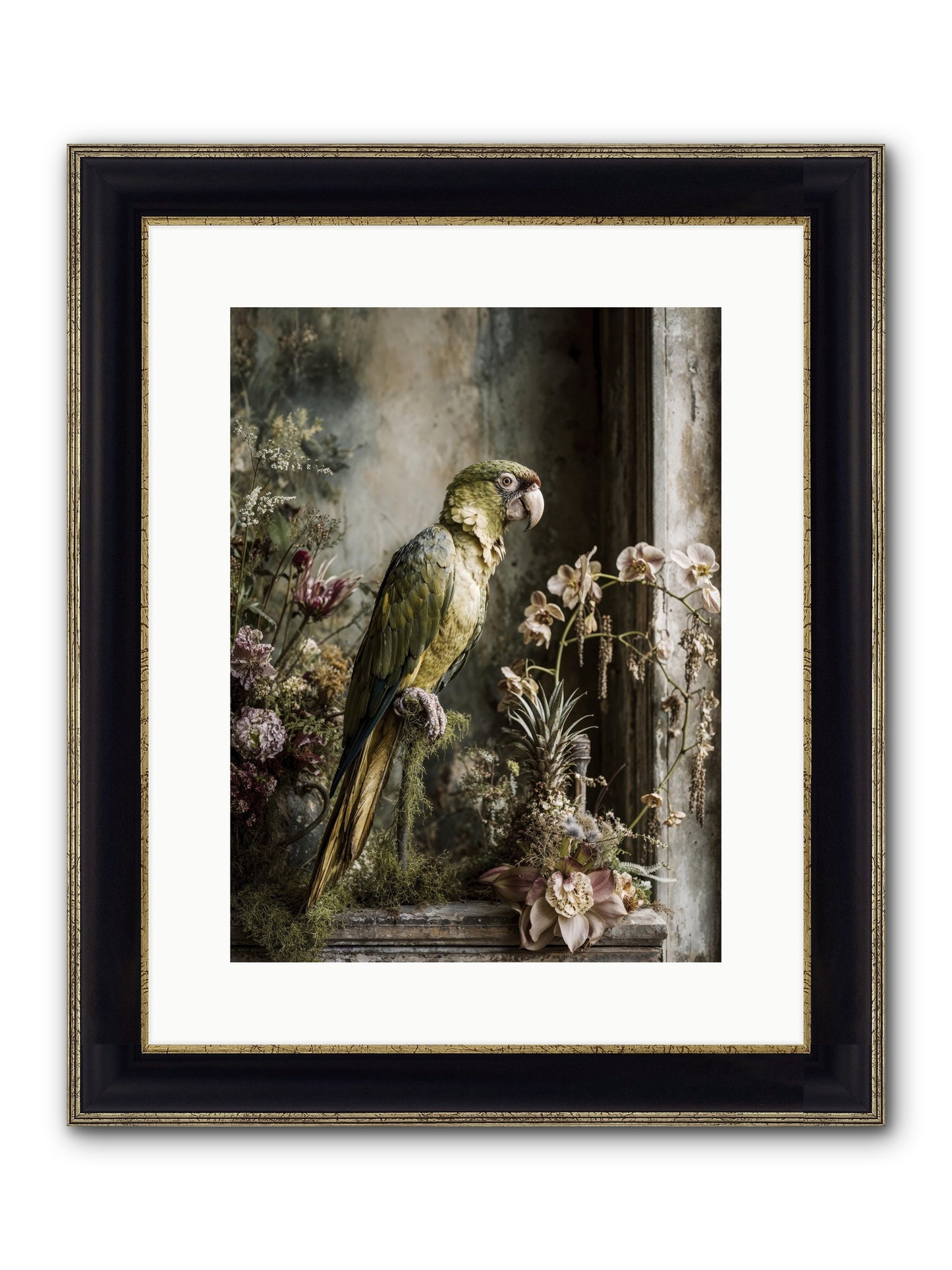 Quietude Framed Print - Black & Gold 12x16