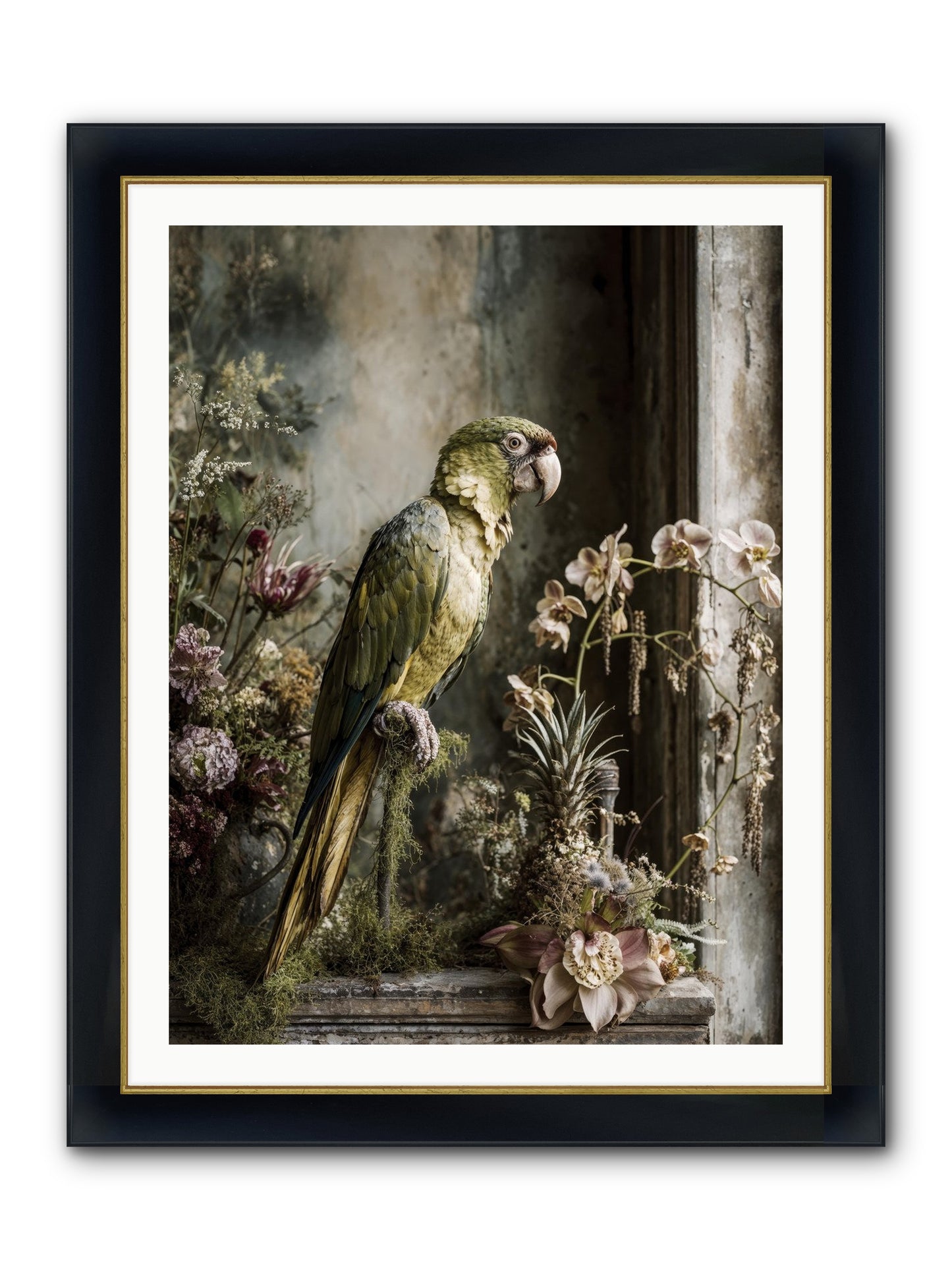 Quietude Framed Print - Wide Black w/Gold 30x40