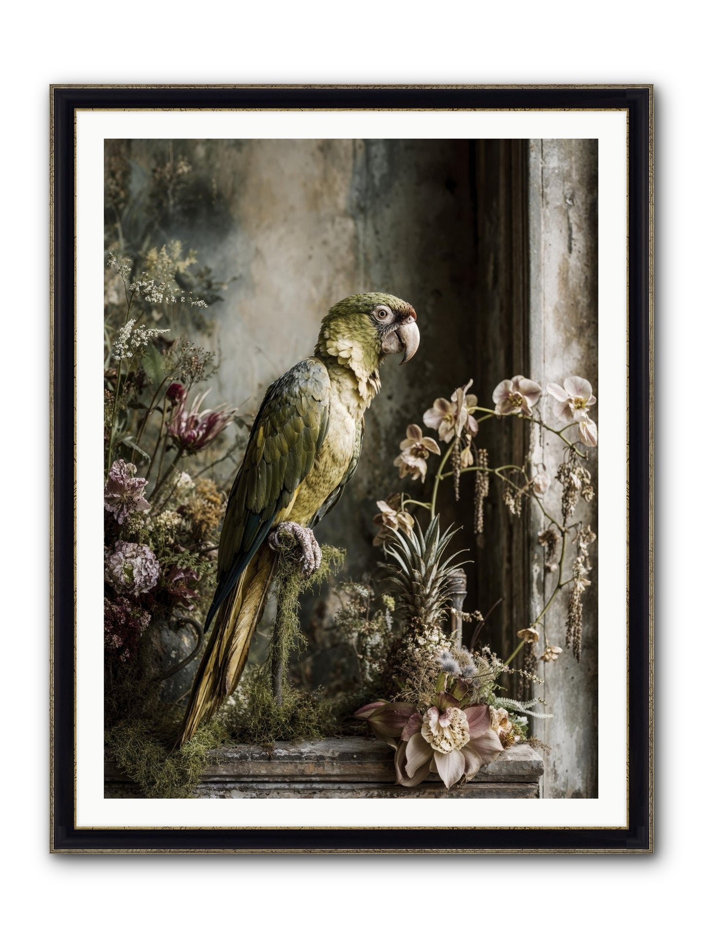 Quietude Framed Print - Black & Gold 36x48