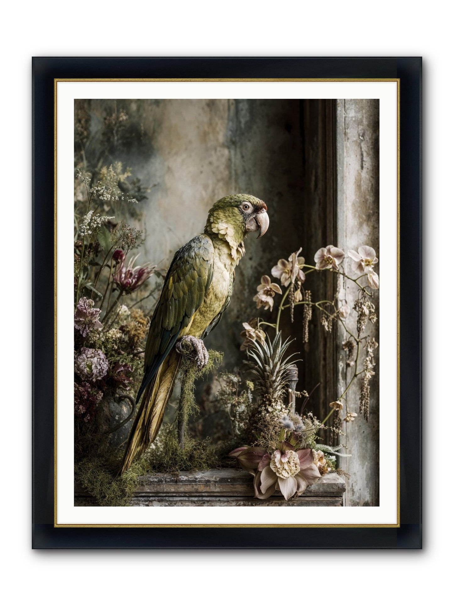 Quietude Framed Print - Wide Black w/Gold 36x48