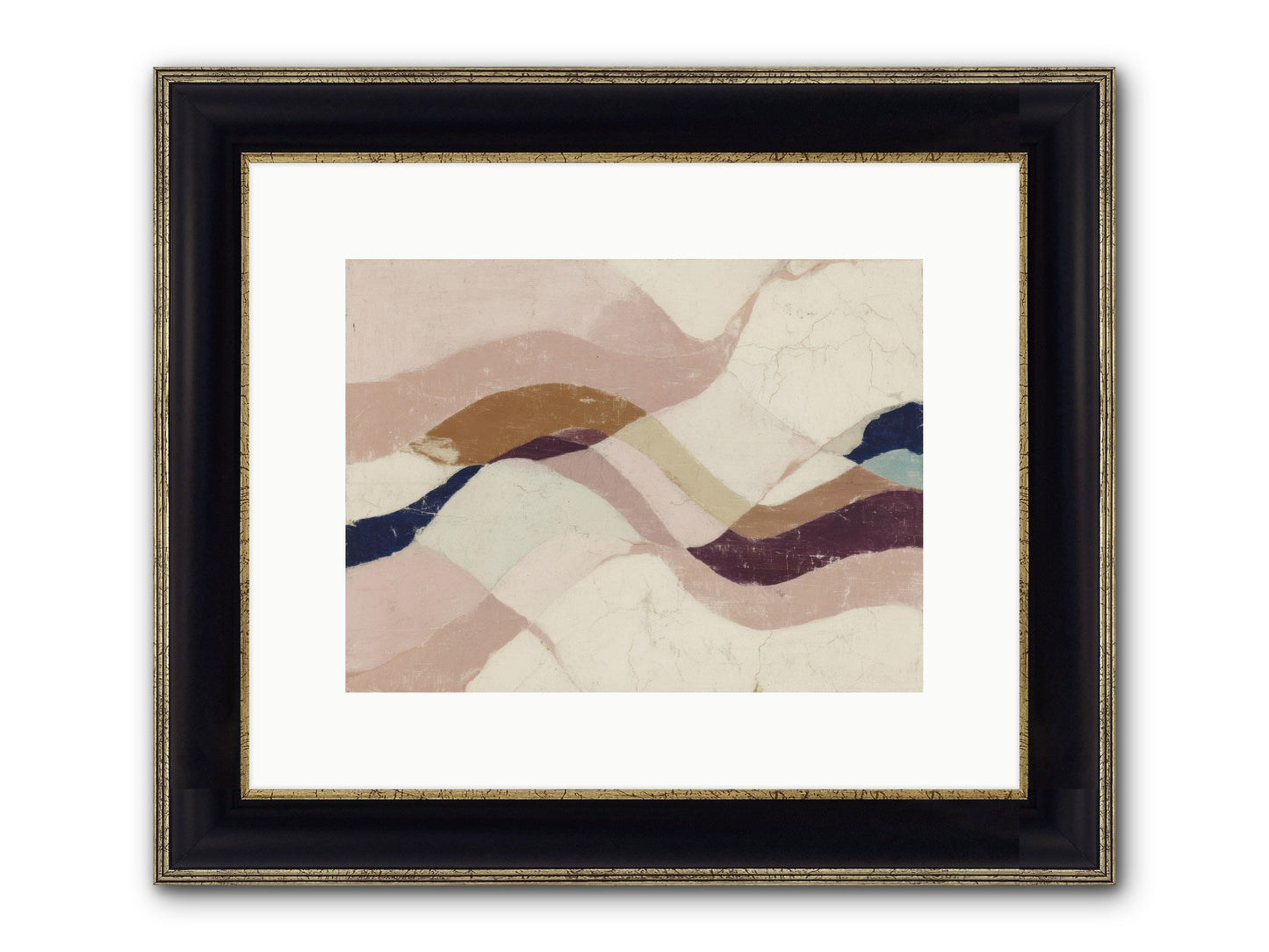 Quietude No.1 Framed Print - Black & Gold 12x9