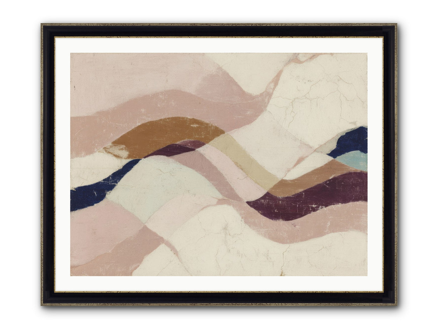 Quietude No.1 Framed Print - Black & Gold 40x30