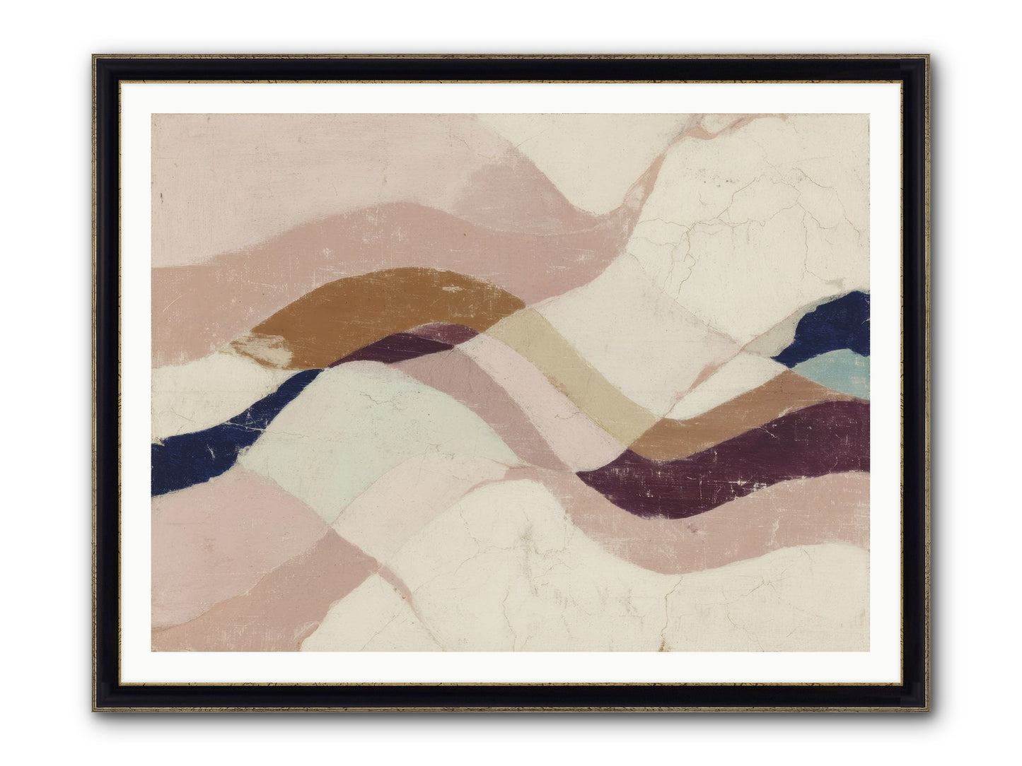 Quietude No.1 Framed Print - Black & Gold 48x36