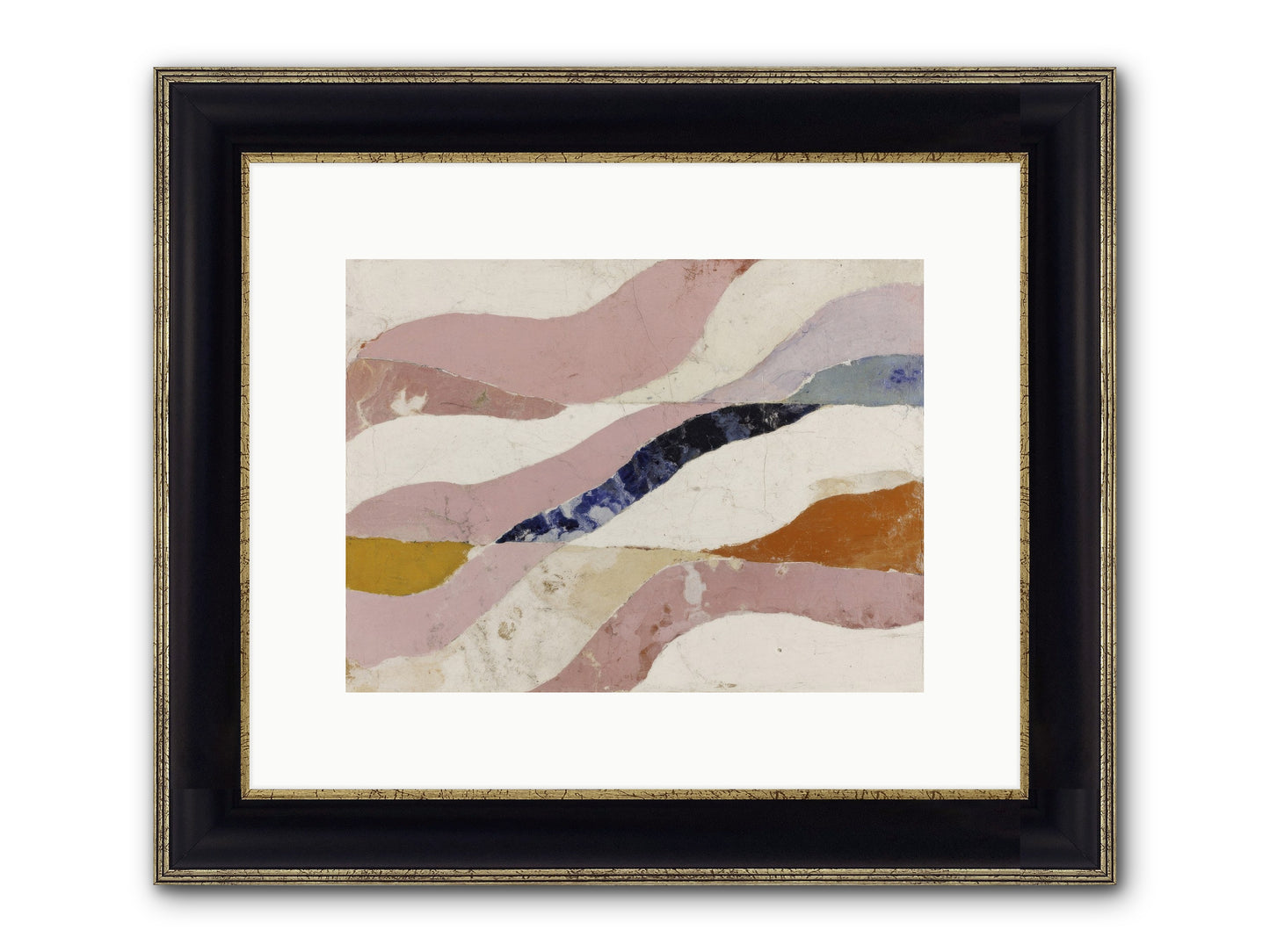 Quietude No.2 Framed Print - Black & Gold 12x9
