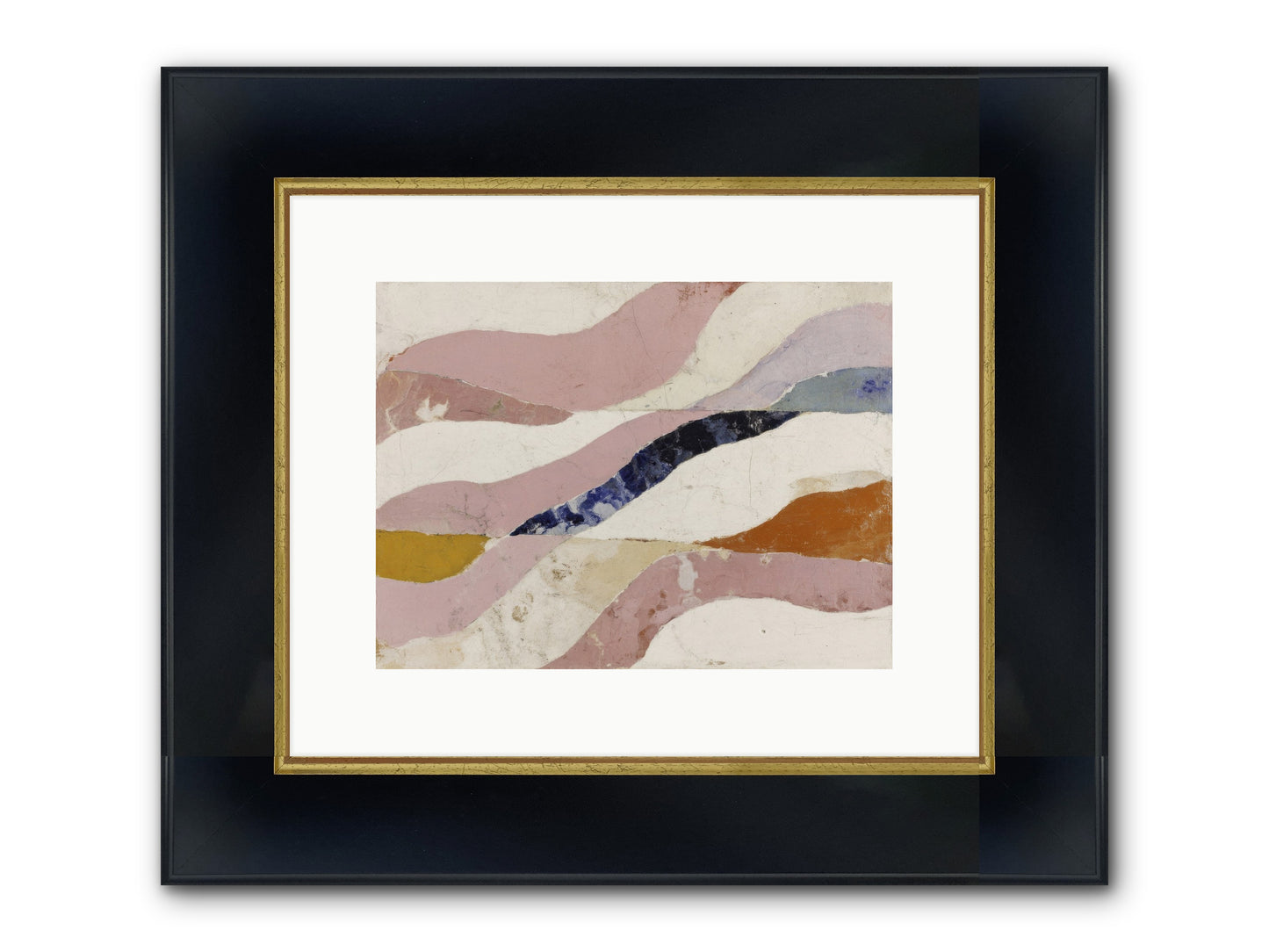 Quietude No.2 Framed Print - Wide Black w/Gold 12x9