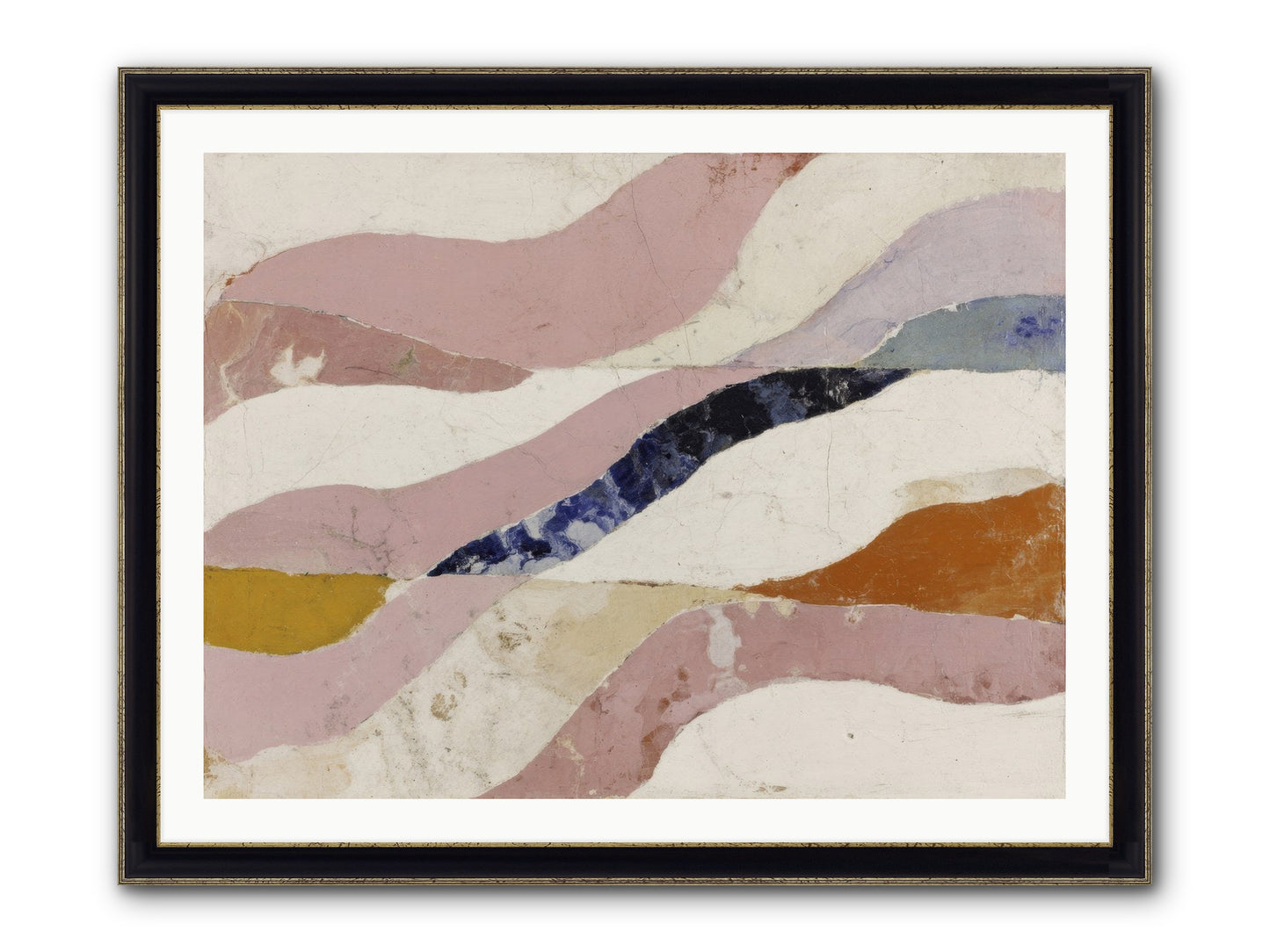 Quietude No.2 Framed Print - Black & Gold 40x30