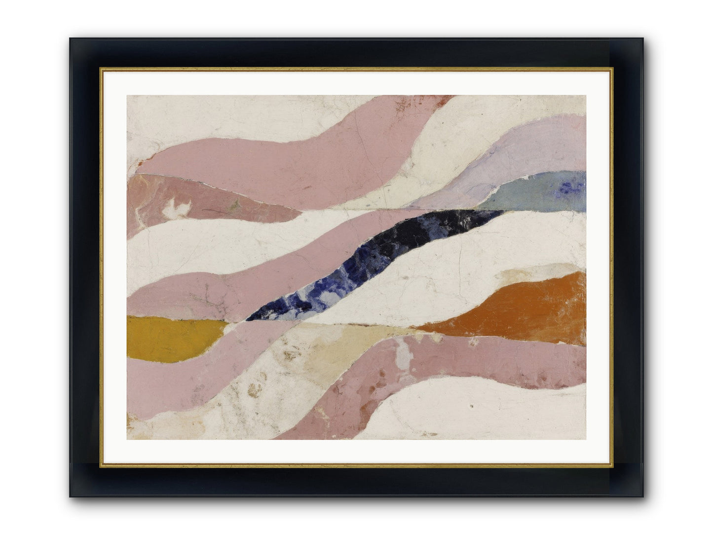Quietude No.2 Framed Print - Wide Black w/Gold 40x30