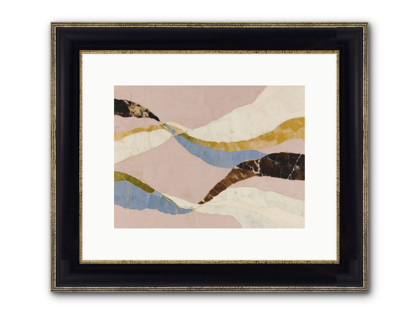 Quietude No.3 Framed Print - Black & Gold 12x9