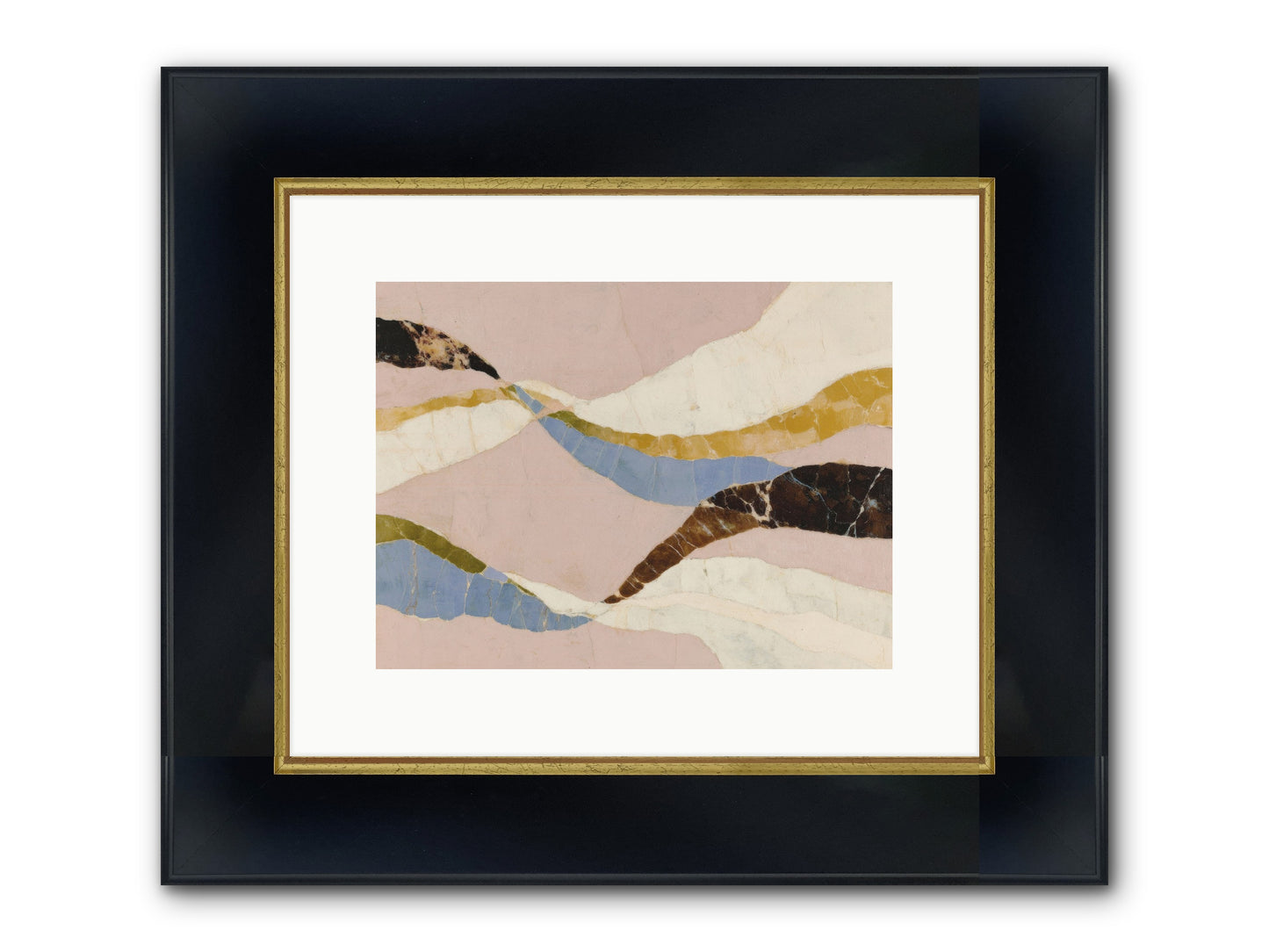 Quietude No.3 Framed Print - Wide Black w/Gold 12x9