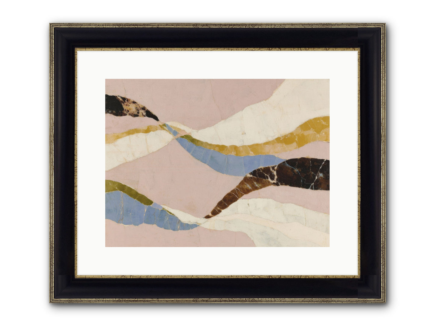 Quietude No.3 Framed Print - Black & Gold 16x12
