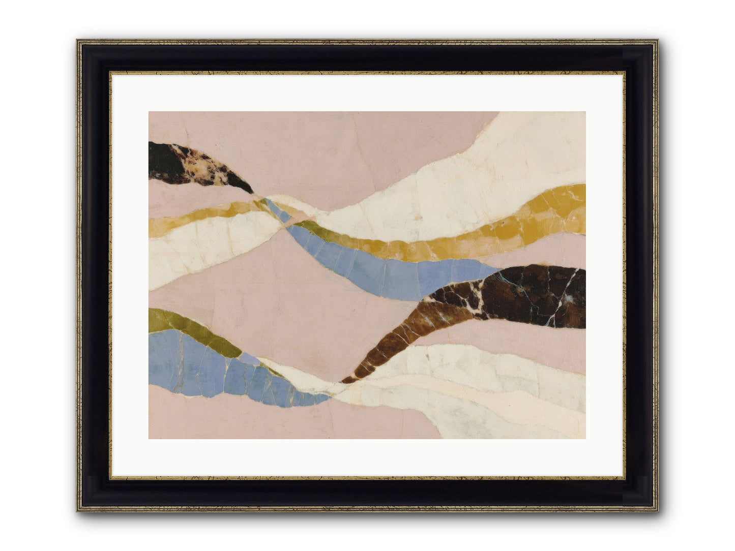 Quietude No.3 Framed Print - Black & Gold 24x18