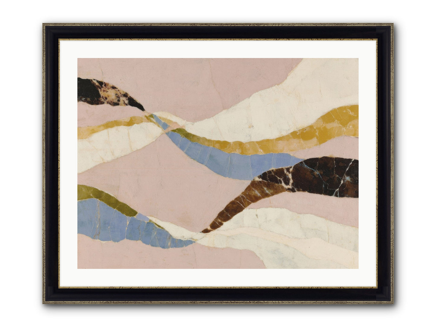 Quietude No.3 Framed Print - Black & Gold 32x24