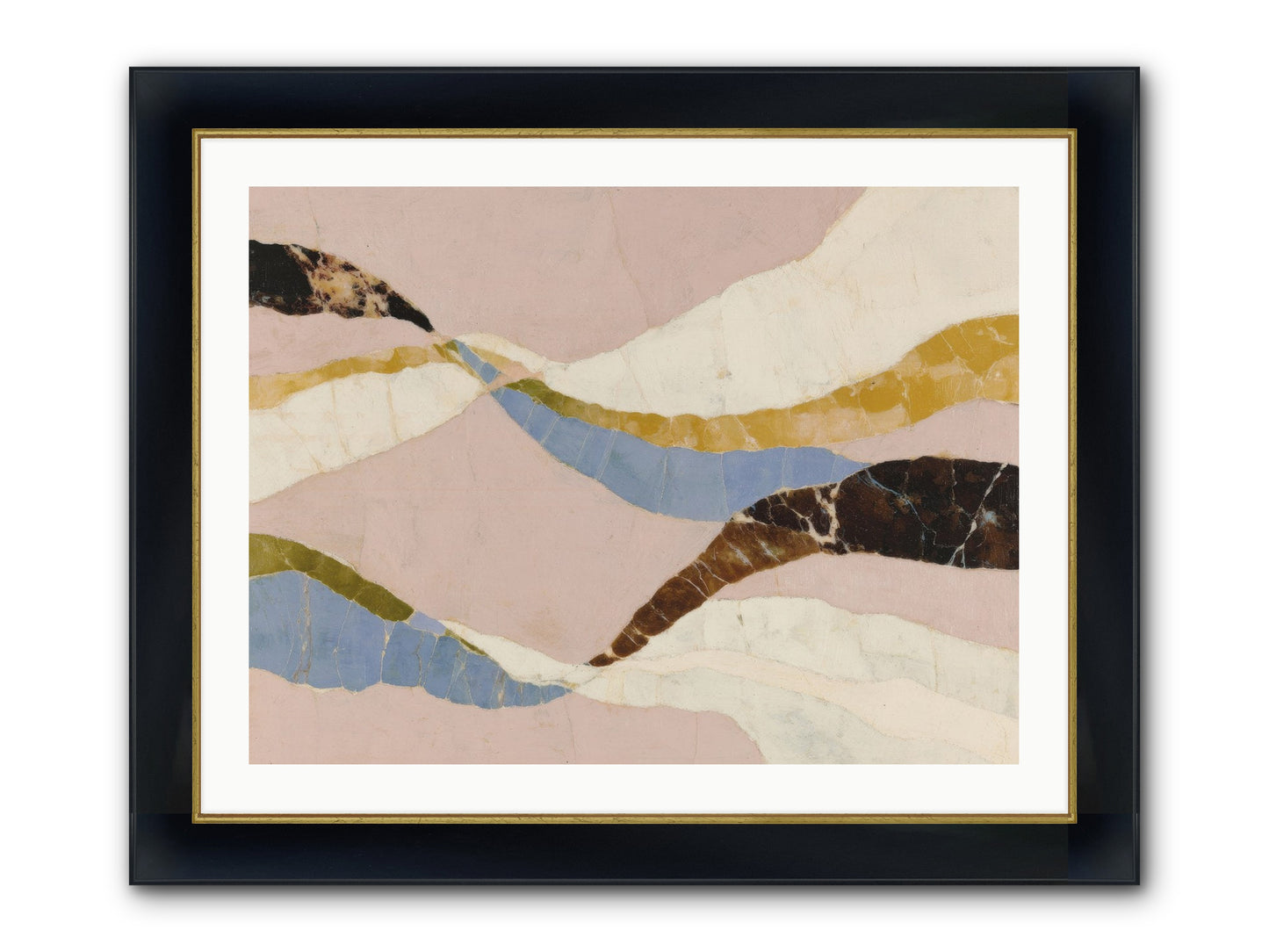 Quietude No.3 Framed Print - Wide Black w/Gold 32x24