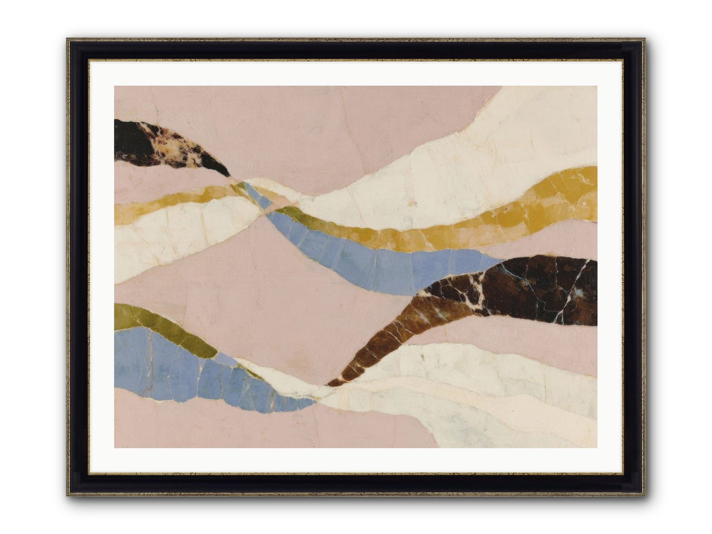 Quietude No.3 Framed Print - Black & Gold 40x30