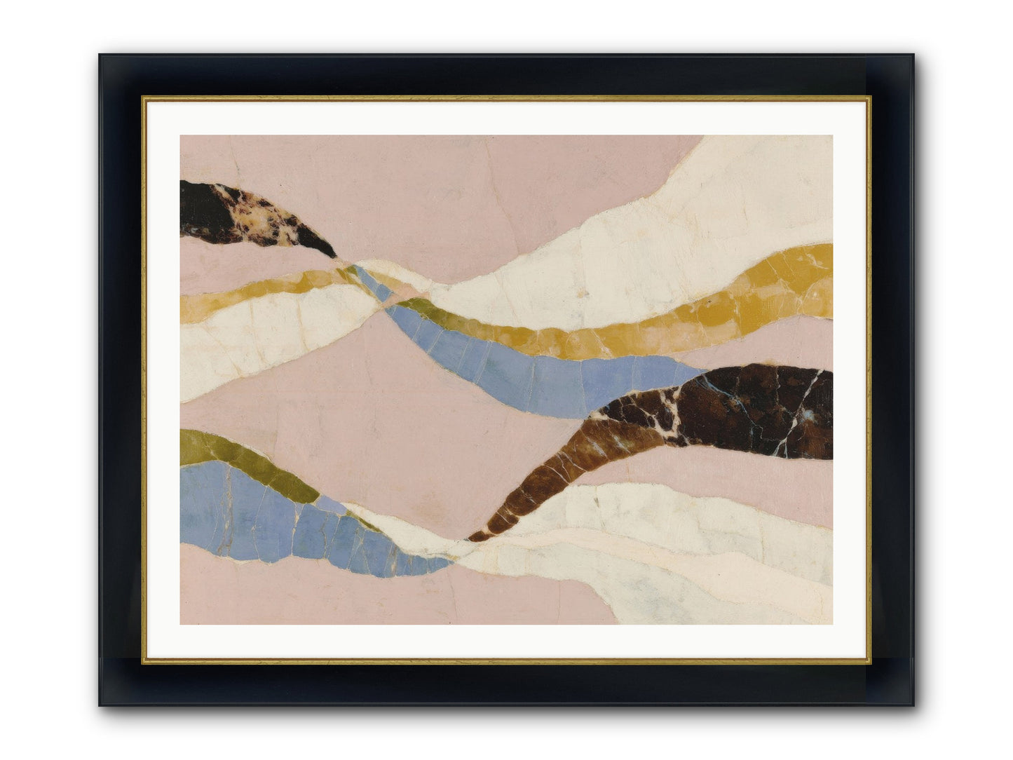 Quietude No.3 Framed Print - Wide Black w/Gold 40x30