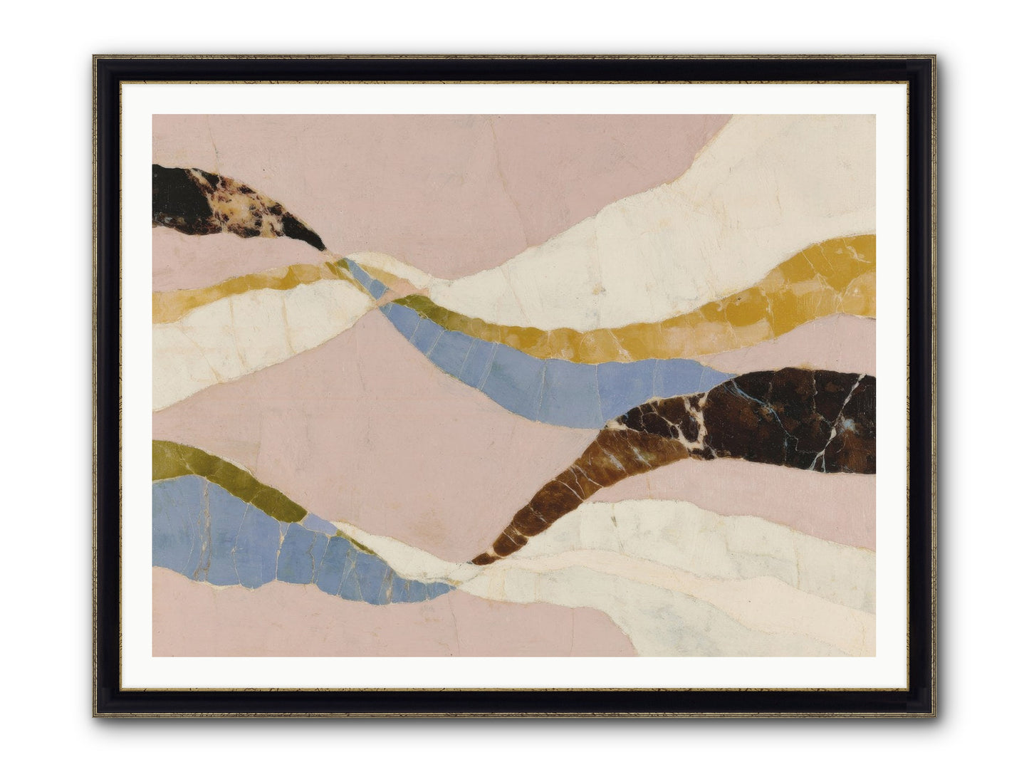 Quietude No.3 Framed Print - Black & Gold 48x36