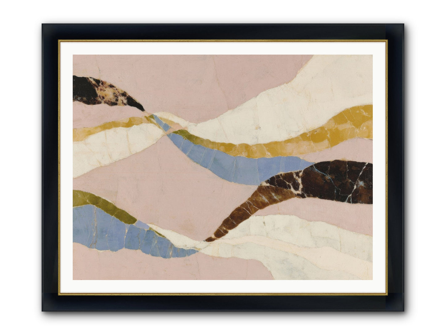 Quietude No.3 Framed Print - Wide Black w/Gold 48x36