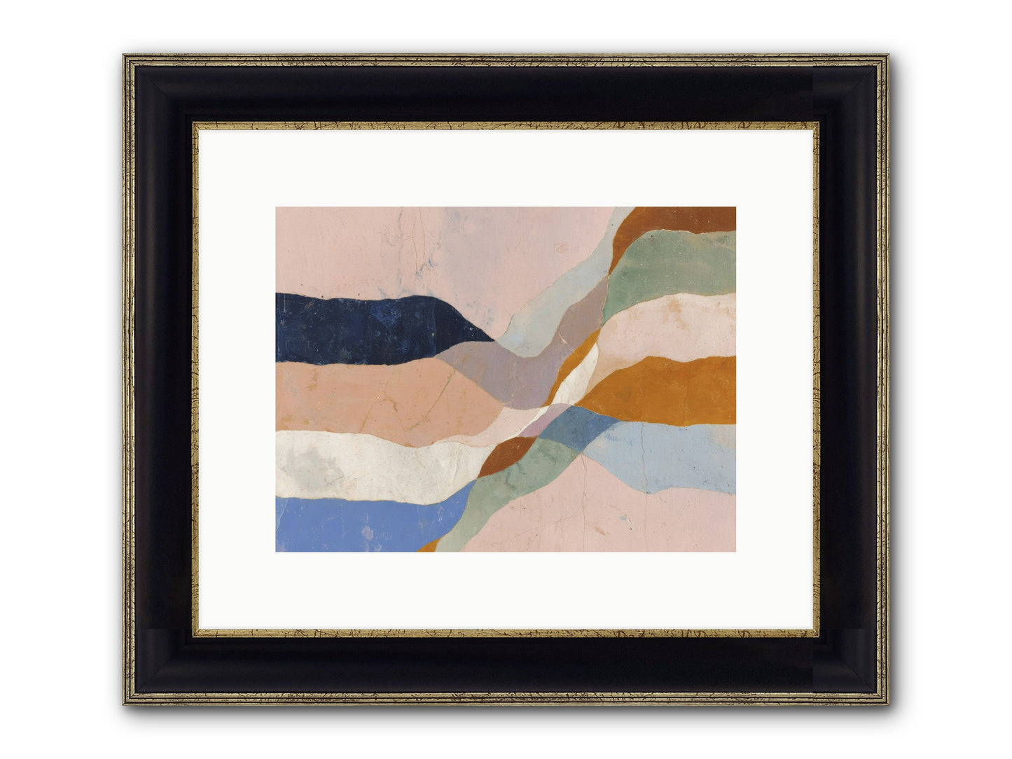Quietude No.4 Framed Print - Black & Gold 12x9