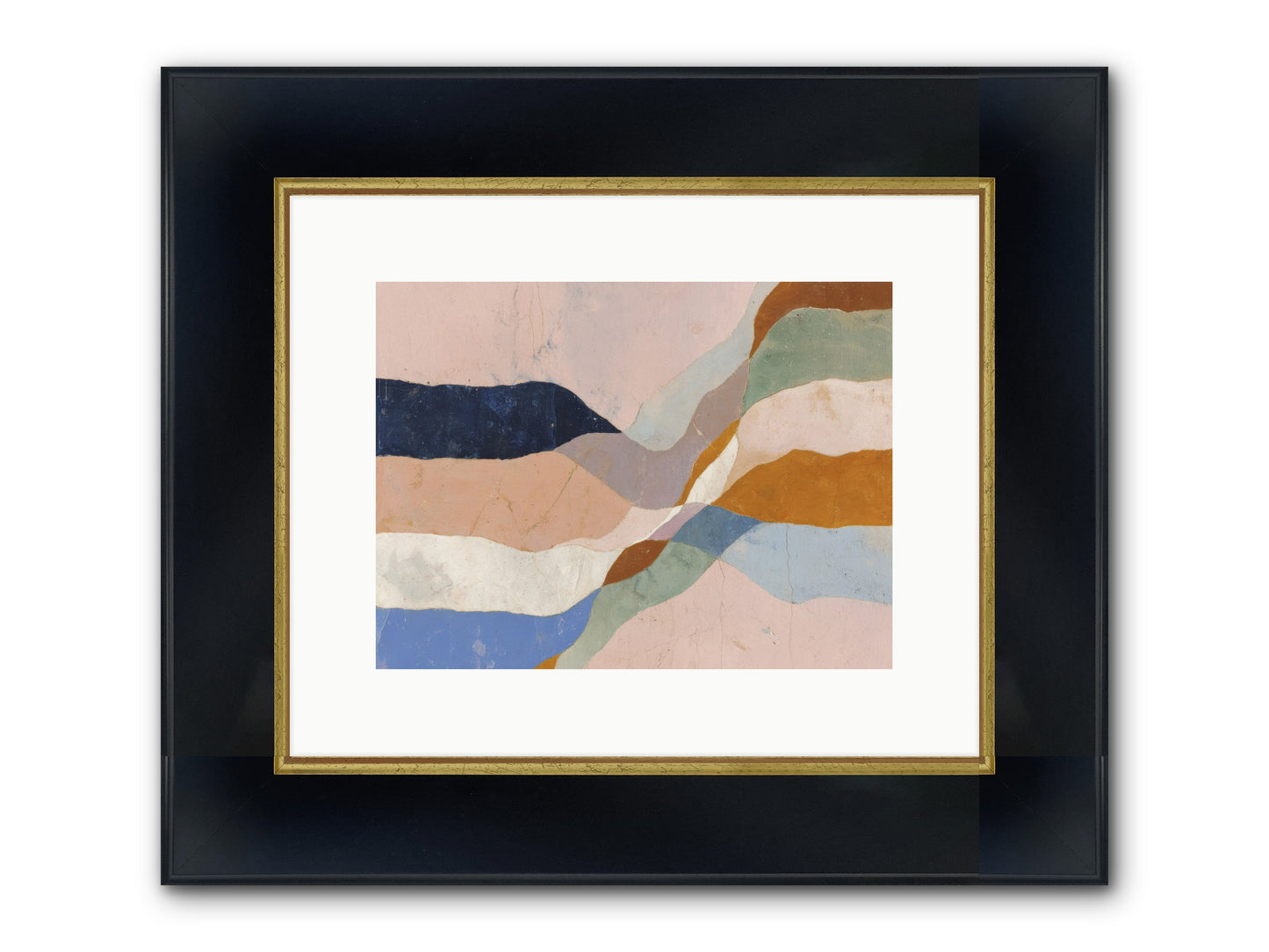 Quietude No.4 Framed Print - Wide Black w/Gold 12x9