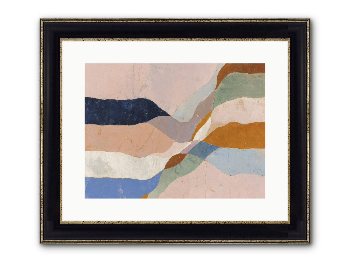 Quietude No.4 Framed Print - Black & Gold 16x12