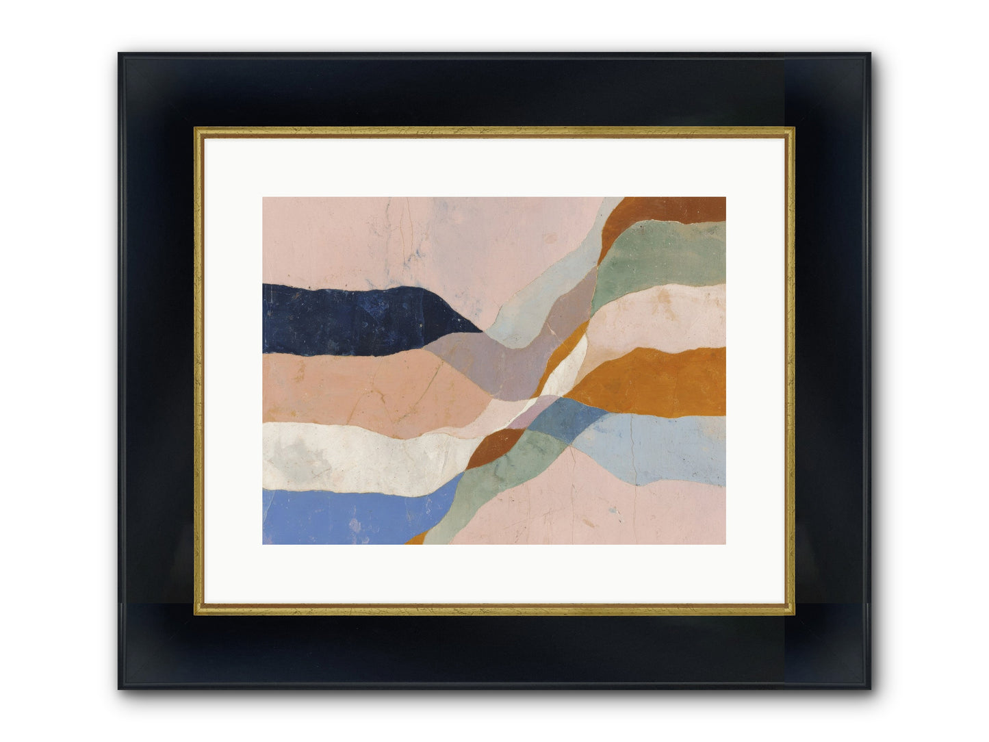 Quietude No.4 Framed Print - Wide Black w/Gold 16x12