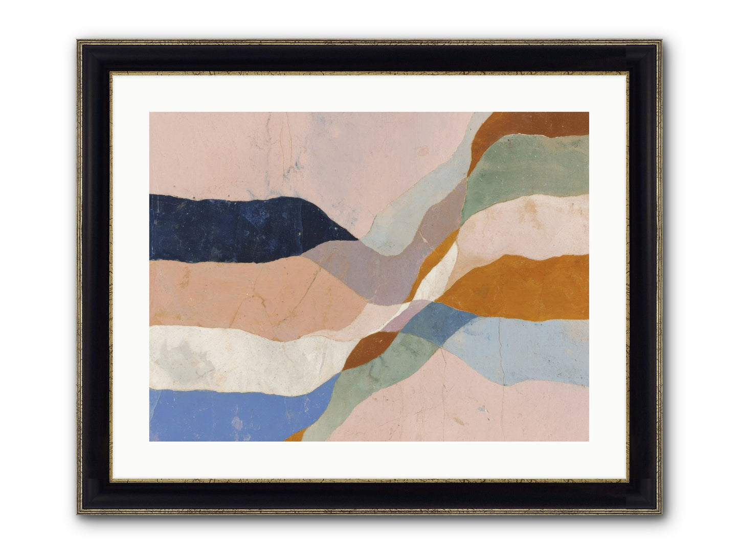 Quietude No.4 Framed Print - Black & Gold 24x18