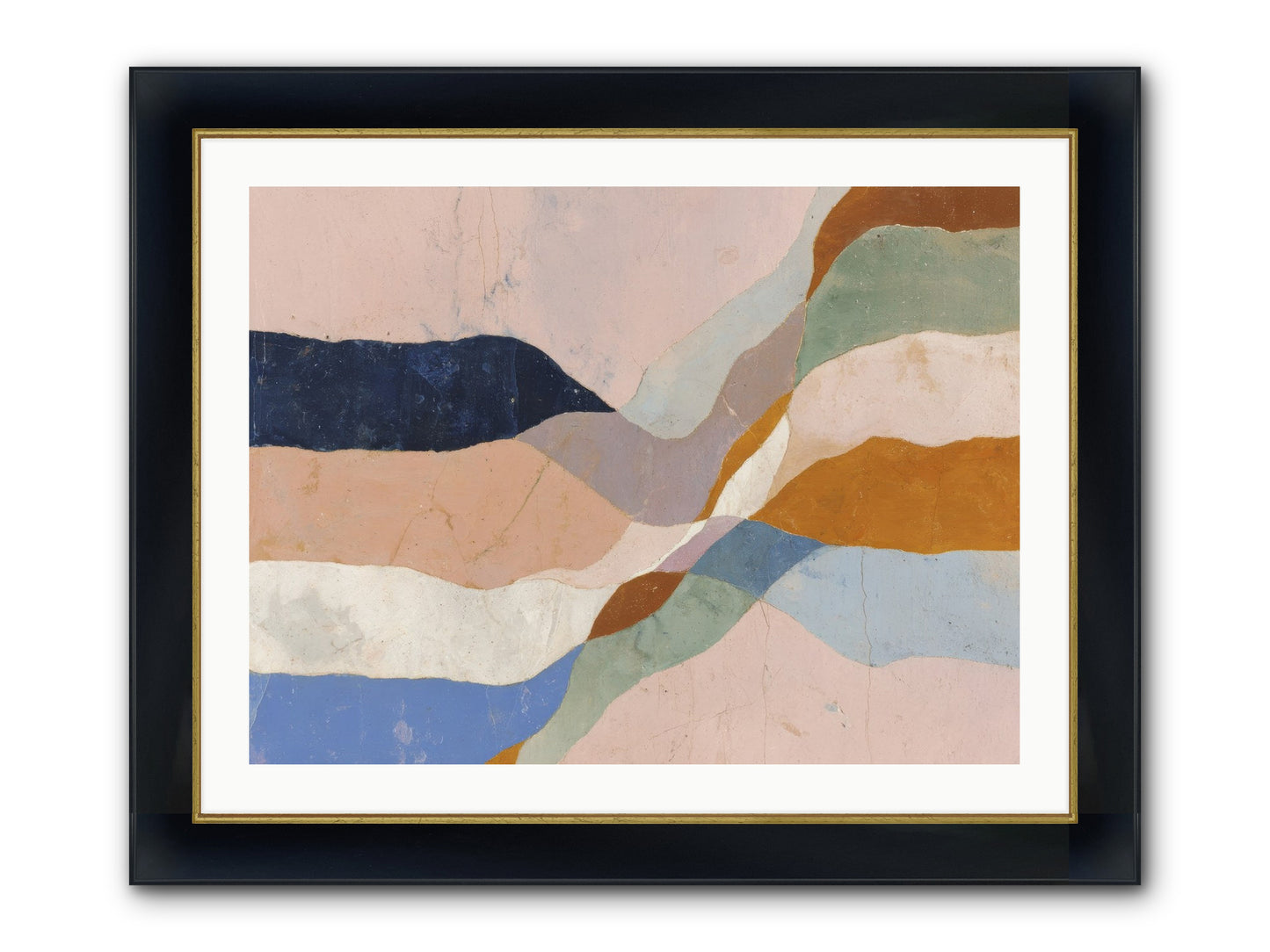 Quietude No.4 Framed Print - Wide Black w/Gold 32x24