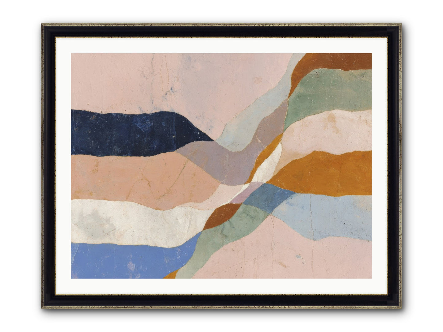 Quietude No.4 Framed Print - Black & Gold 40x30