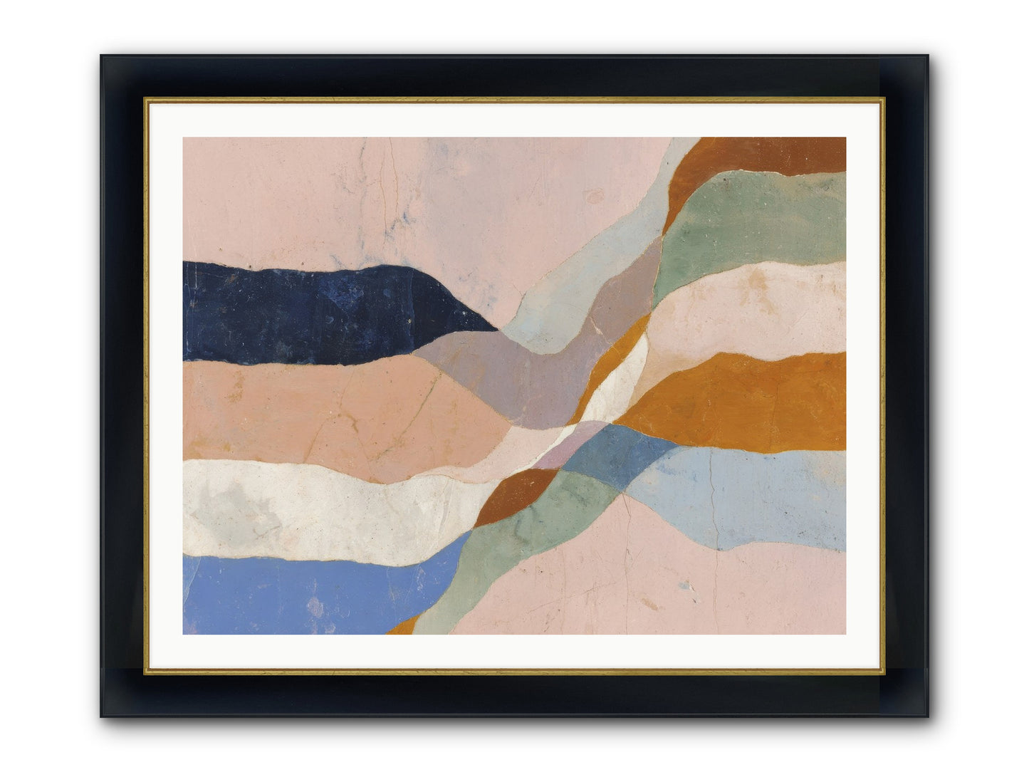 Quietude No.4 Framed Print - Wide Black w/Gold 40x30