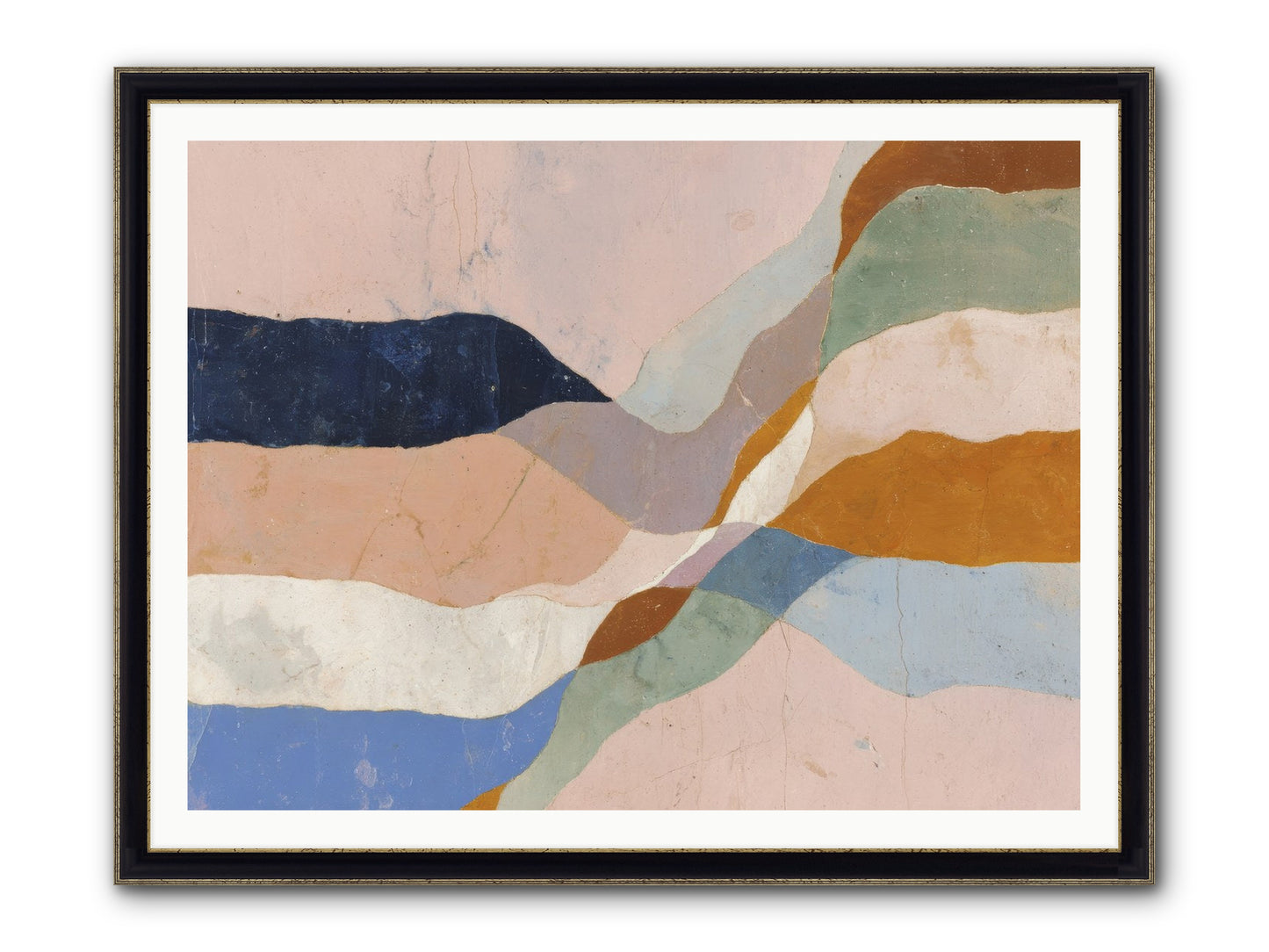 Quietude No.4 Framed Print - Black & Gold 48x36