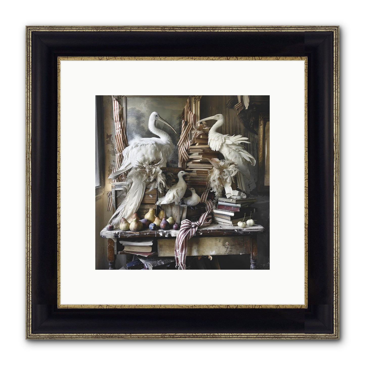 Quills Of Enchanted Epochs Framed Print - Black & Gold 10x10