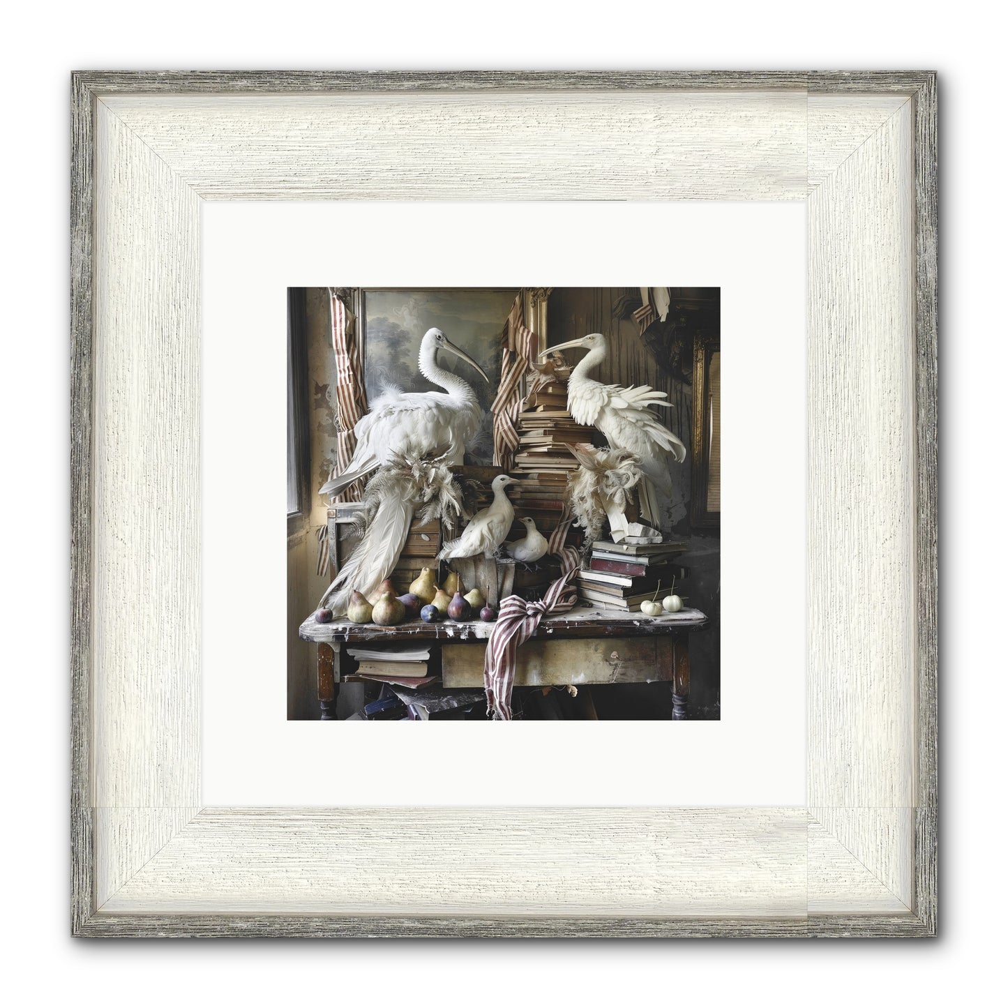 Quills Of Enchanted Epochs Framed Print - Driftwood White 10x10