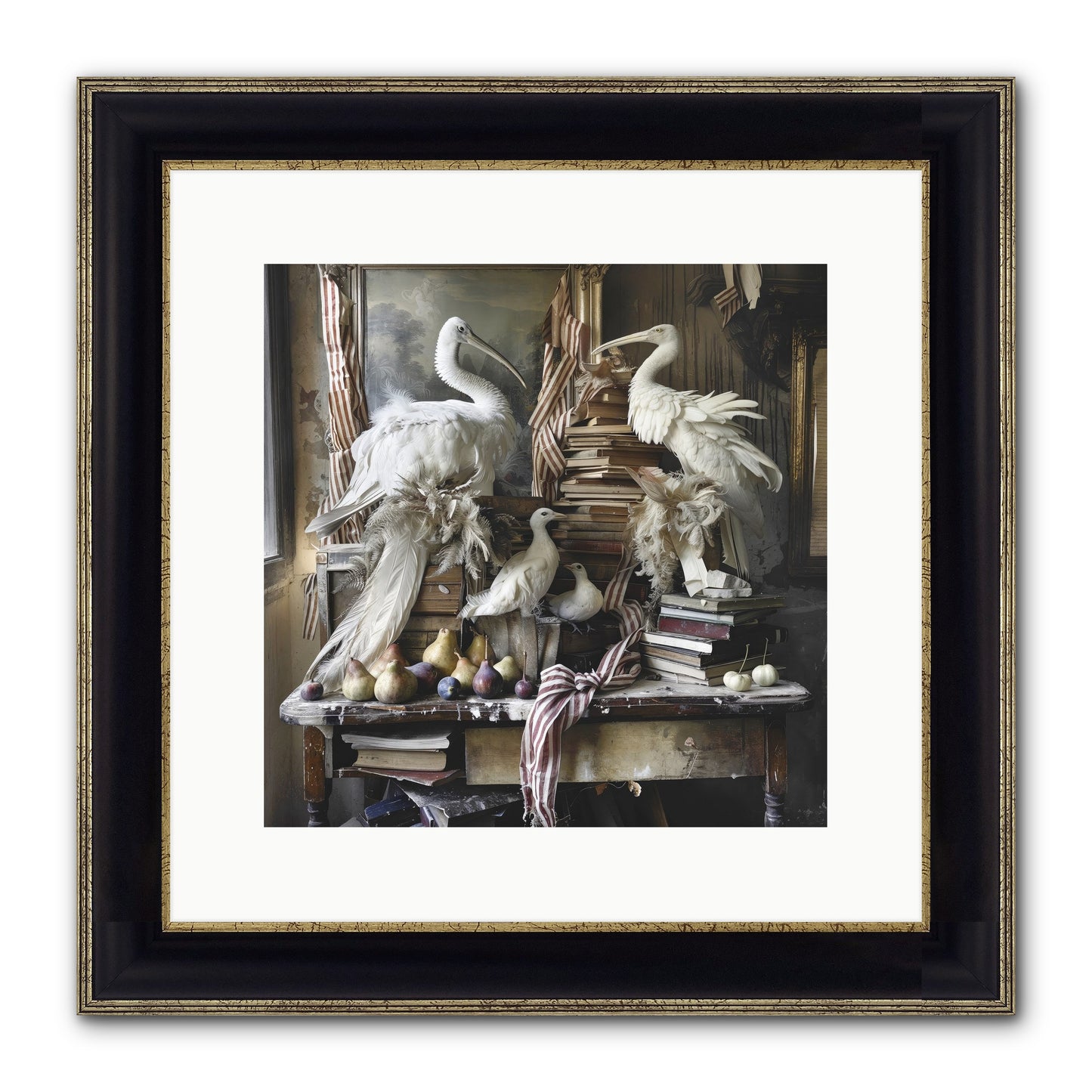 Quills Of Enchanted Epochs Framed Print - Black & Gold 12x12