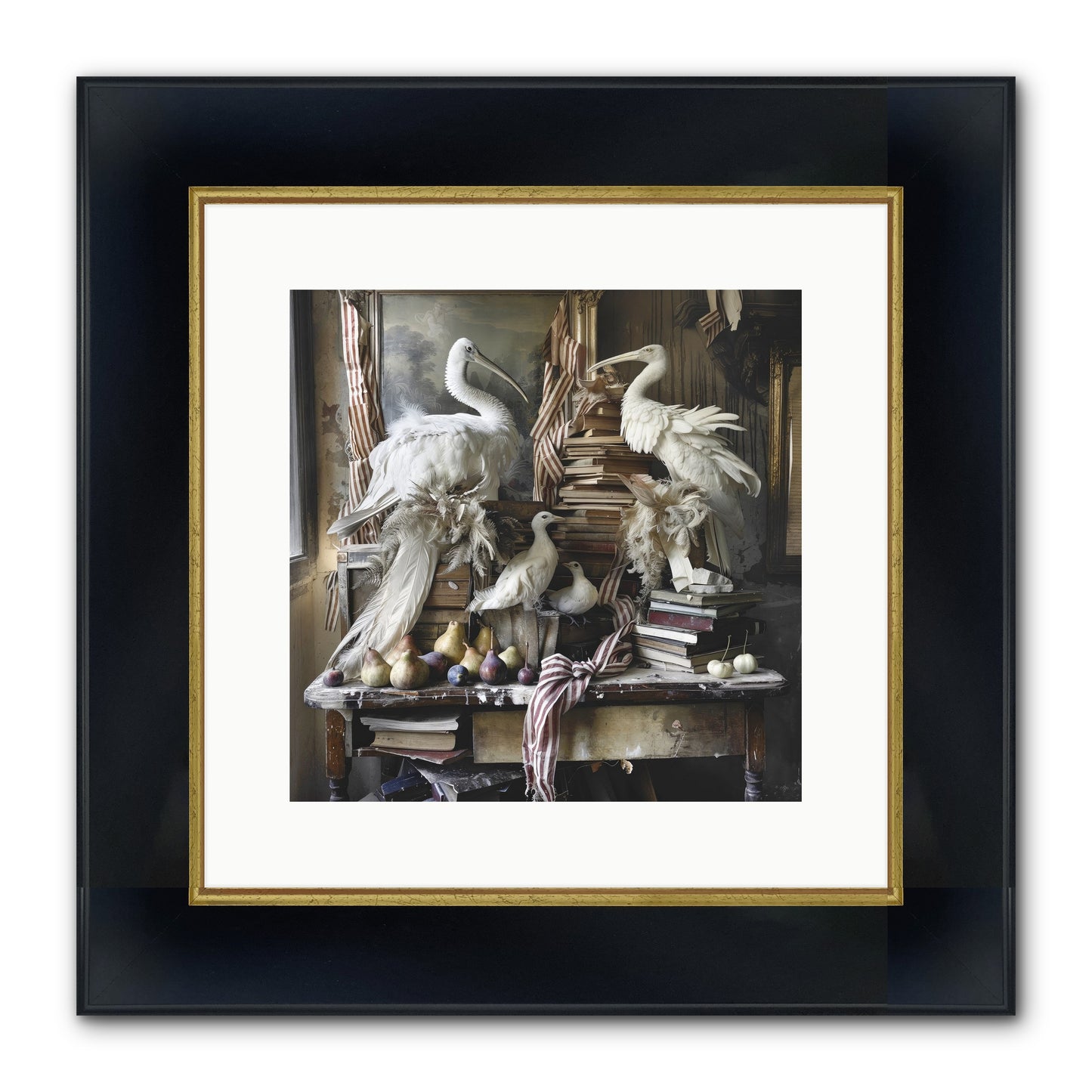 Quills Of Enchanted Epochs Framed Print - Wide Black w/Gold 12x12