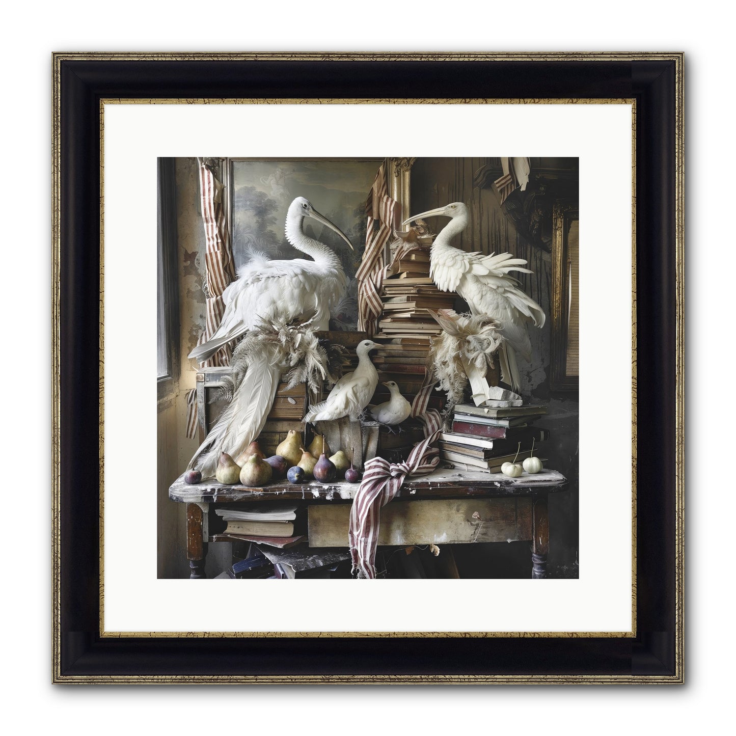 Quills Of Enchanted Epochs Framed Print - Black & Gold 16x16