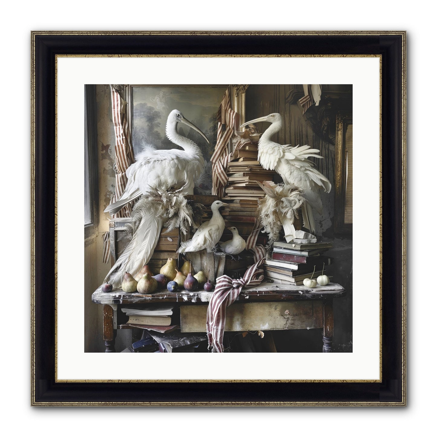 Quills Of Enchanted Epochs Framed Print - Black & Gold 20x20