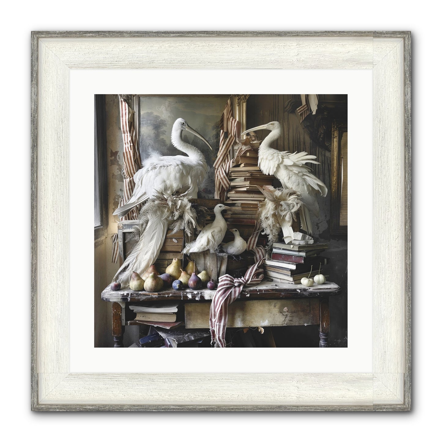 Quills Of Enchanted Epochs Framed Print - Driftwood White 20x20