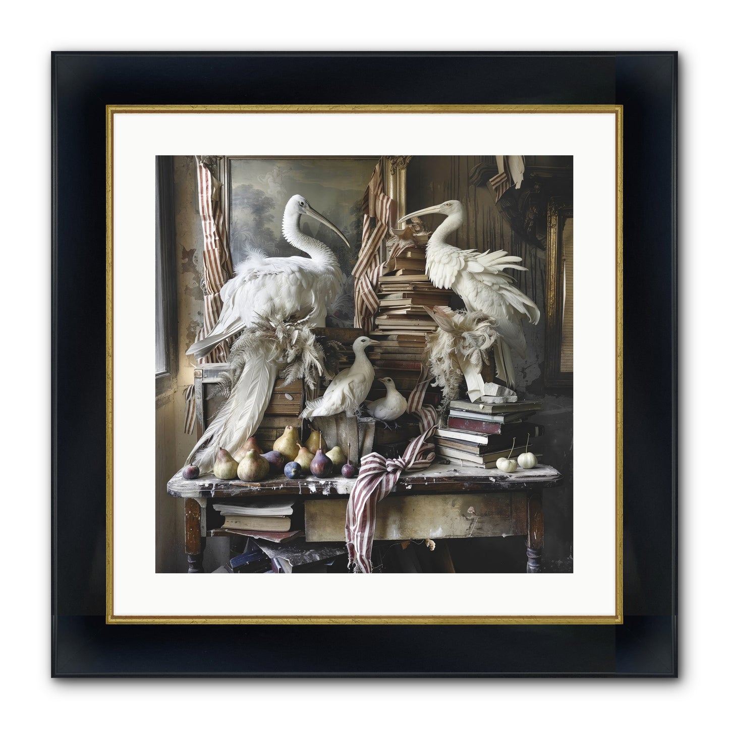 Quills Of Enchanted Epochs Framed Print - Wide Black w/Gold 20x20
