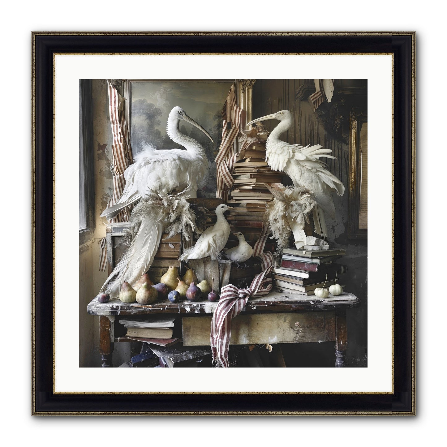Quills Of Enchanted Epochs Framed Print - Black & Gold 24x24