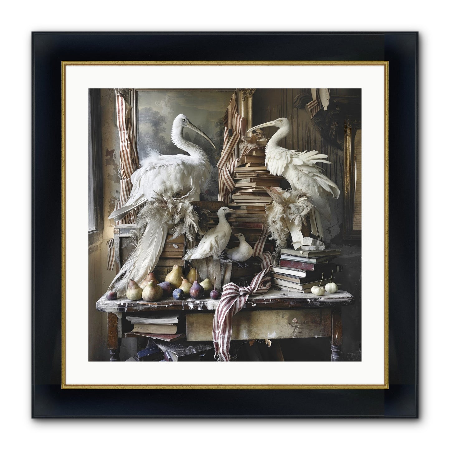 Quills Of Enchanted Epochs Framed Print - Wide Black w/Gold 24x24