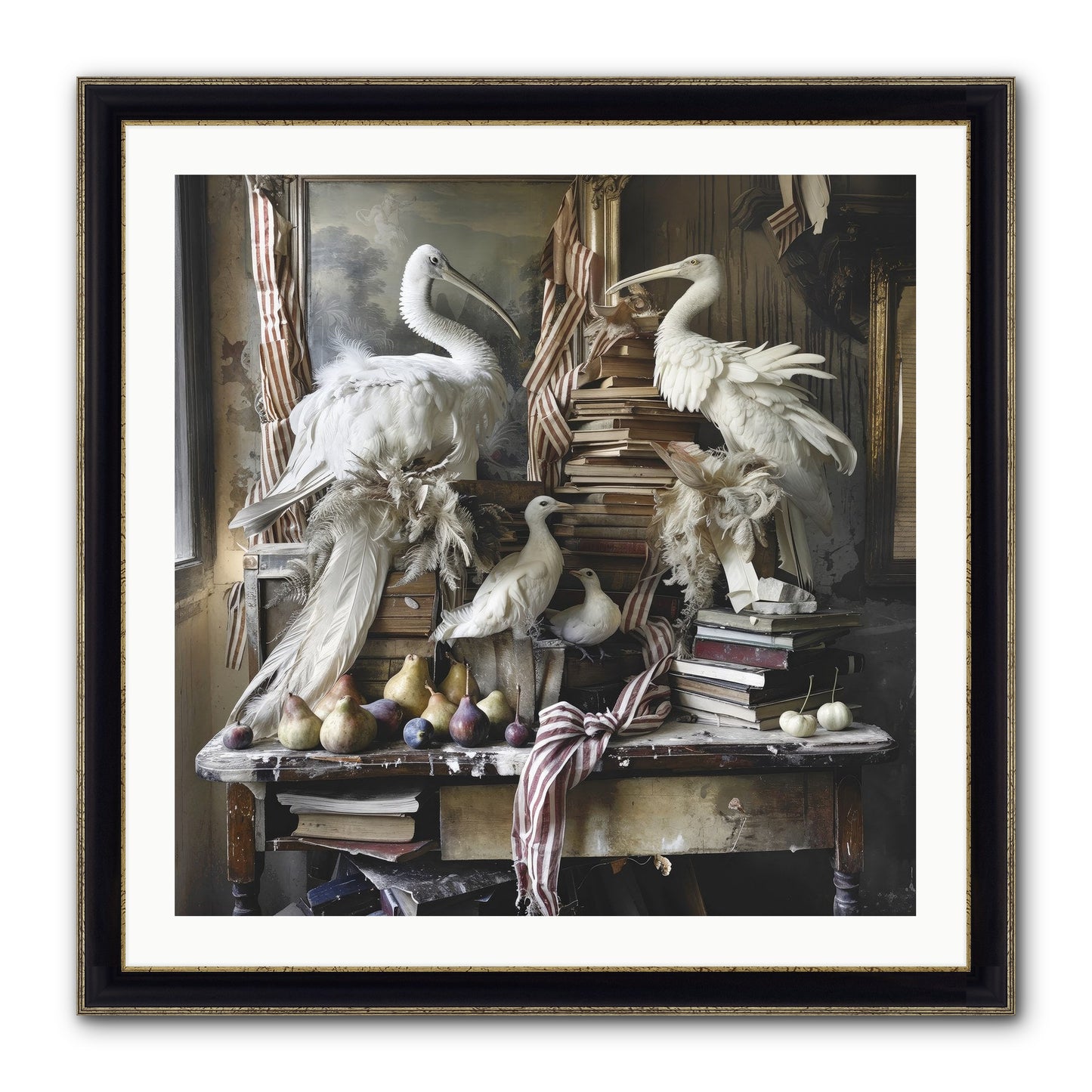 Quills Of Enchanted Epochs Framed Print - Black & Gold 30x30