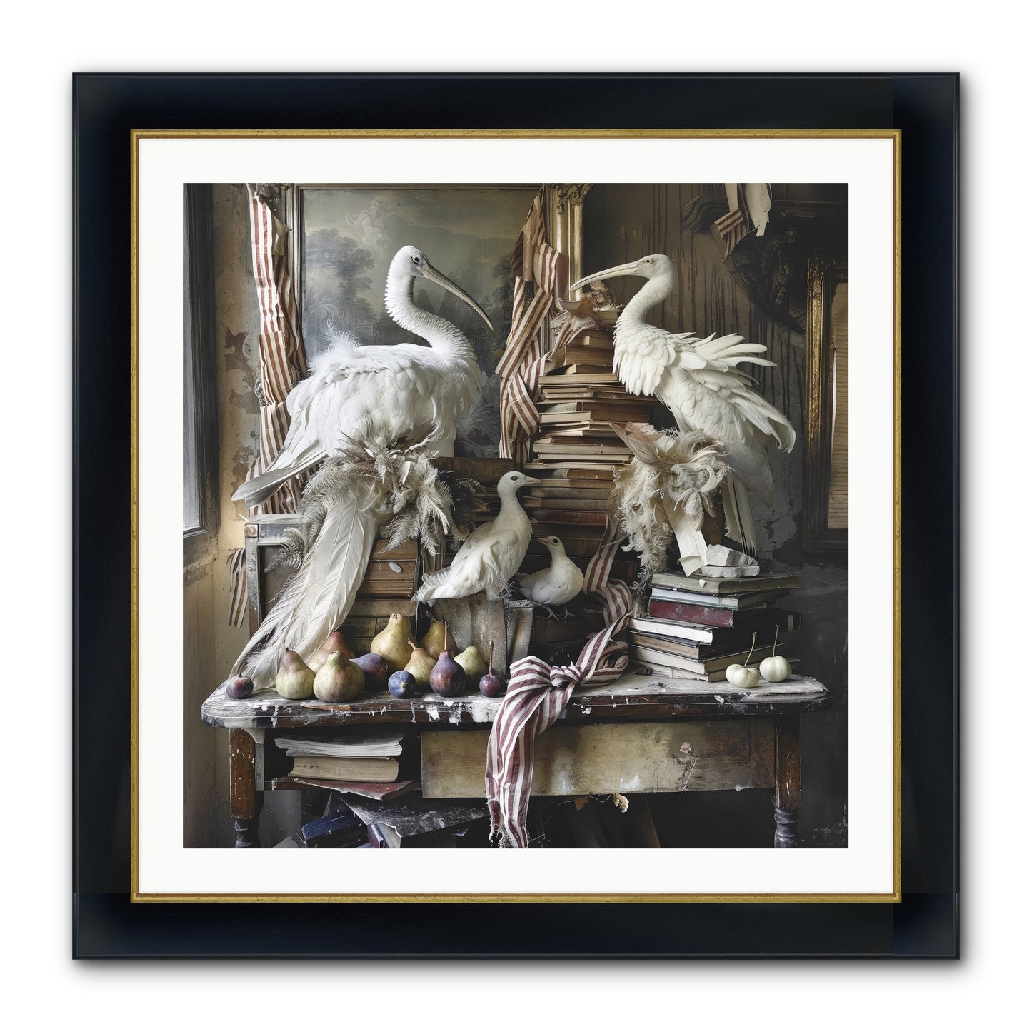 Quills Of Enchanted Epochs Framed Print - Wide Black w/Gold 30x30