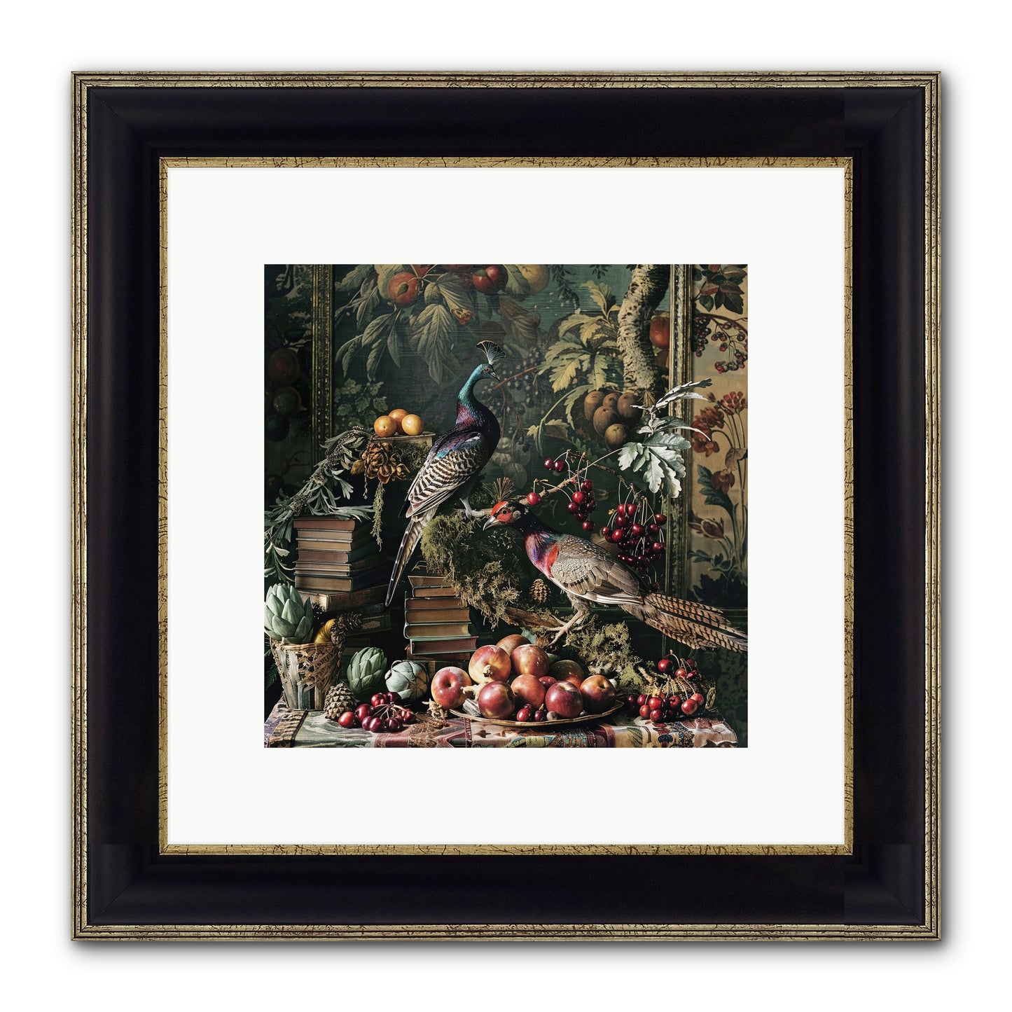 Quills Of The Lost Gardens Framed Print - Black & Gold 10x10